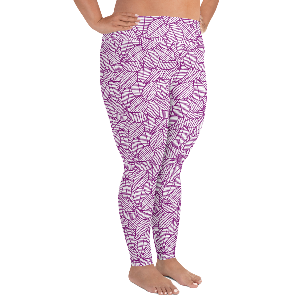 Colorful Fall Leaves | Seamless Patterns | All-Over Print Plus Size Leggings - #7