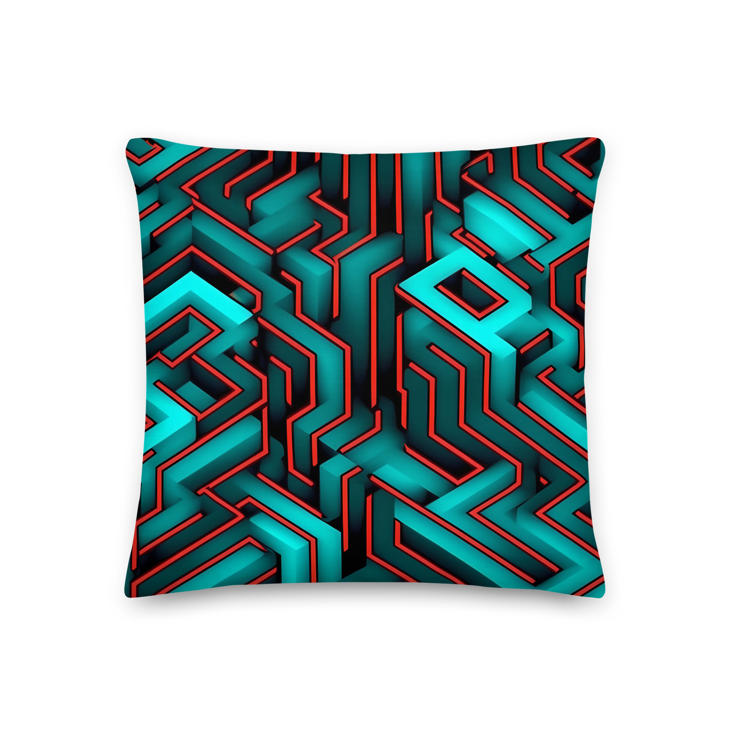 3D Maze Illusion | 3D Patterns | All-Over Print Premium Pillow - #2