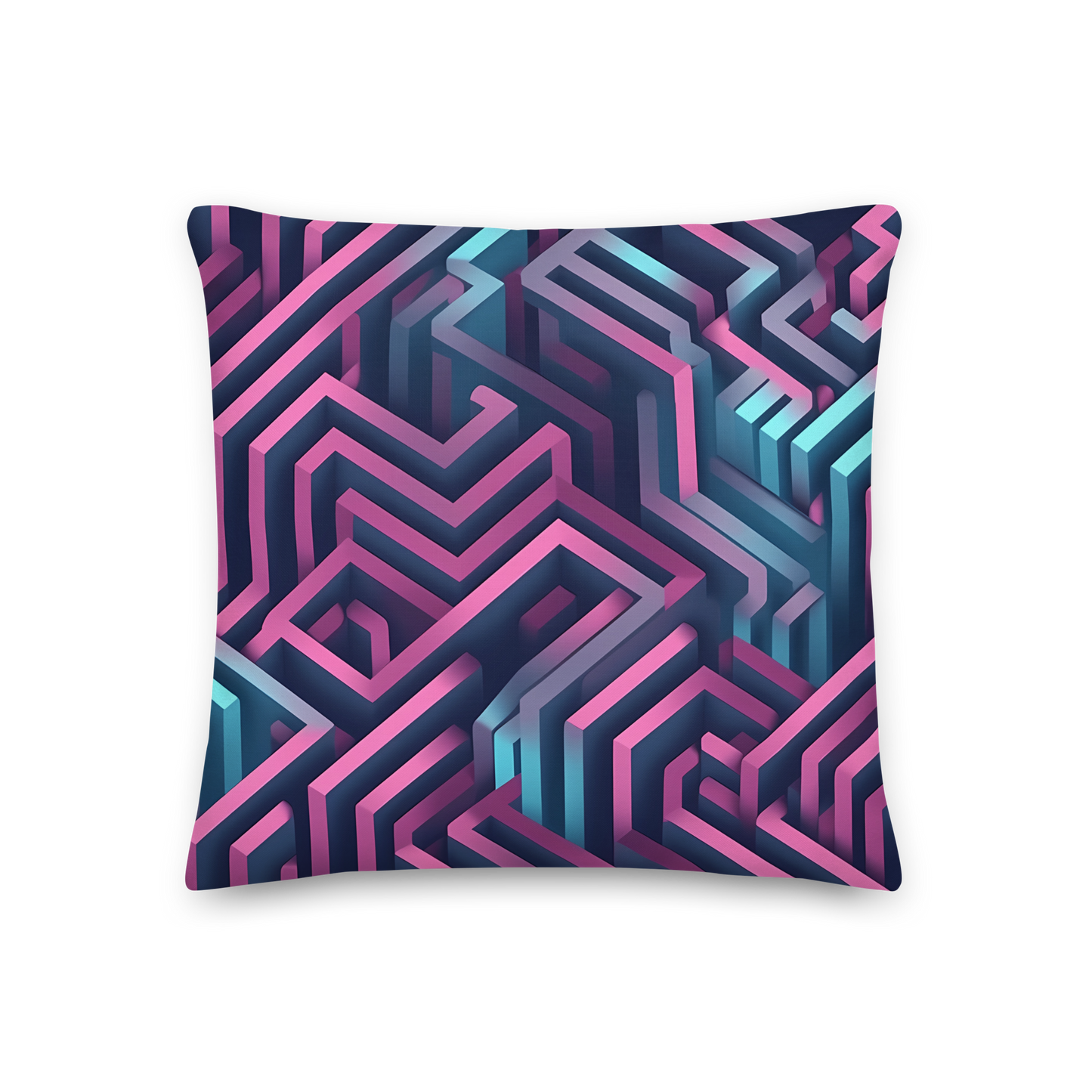 3D Maze Illusion | 3D Patterns | All-Over Print Premium Pillow - #4