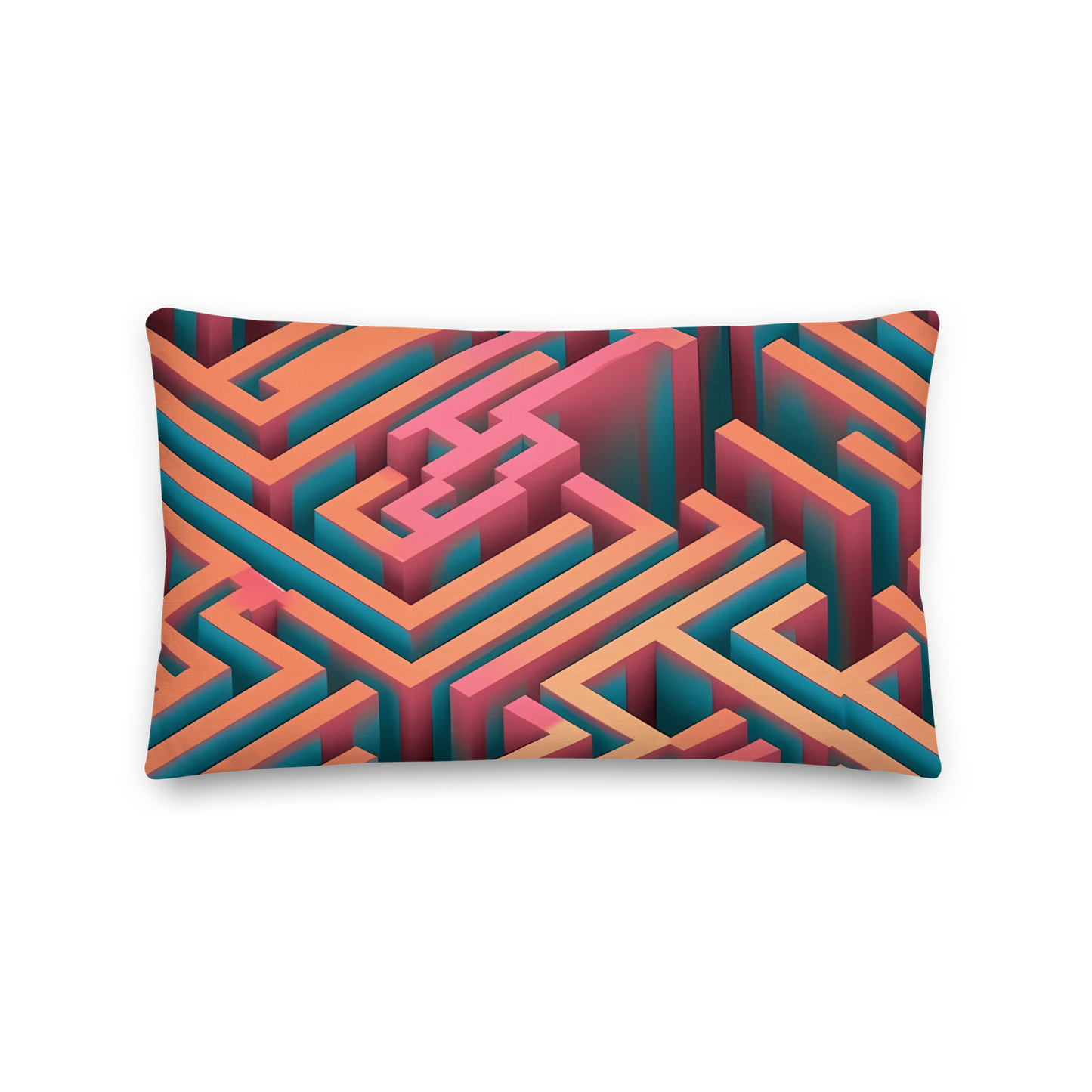 3D Maze Illusion | 3D Patterns | All-Over Print Premium Pillow - #1