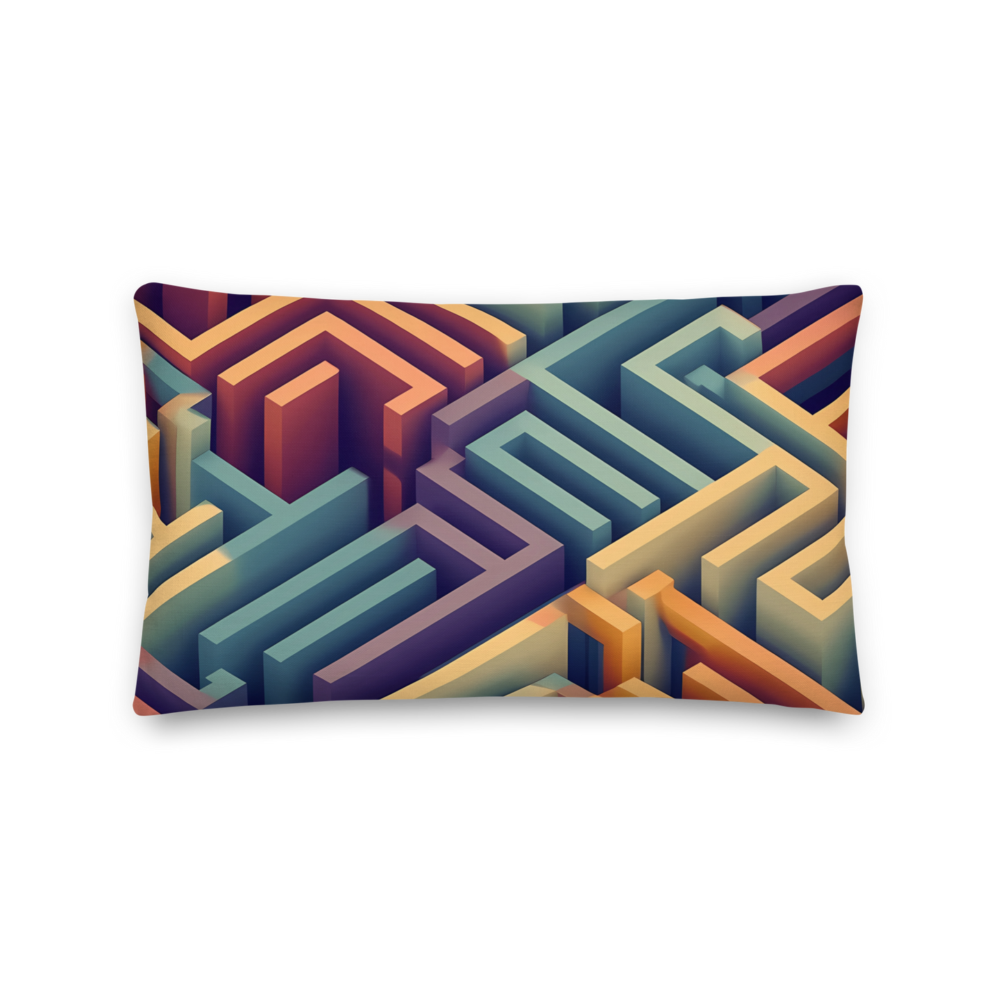 3D Maze Illusion | 3D Patterns | All-Over Print Premium Pillow - #3