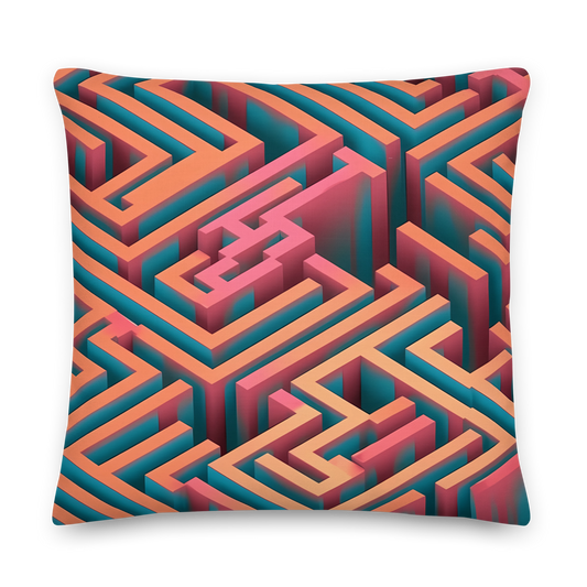 3D Maze Illusion | 3D Patterns | All-Over Print Premium Pillow - #1