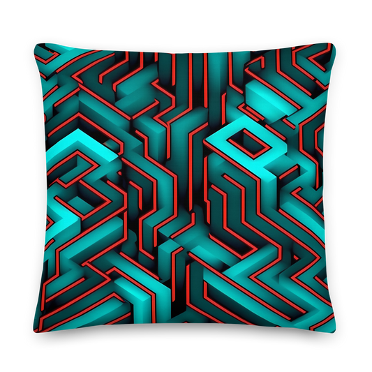 3D Maze Illusion | 3D Patterns | All-Over Print Premium Pillow - #2