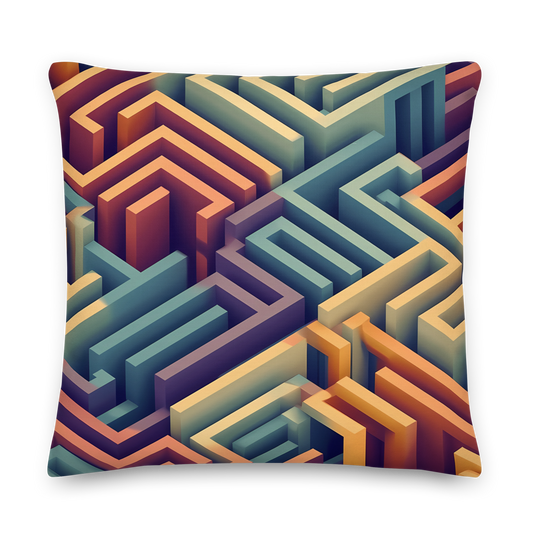 3D Maze Illusion | 3D Patterns | All-Over Print Premium Pillow - #3