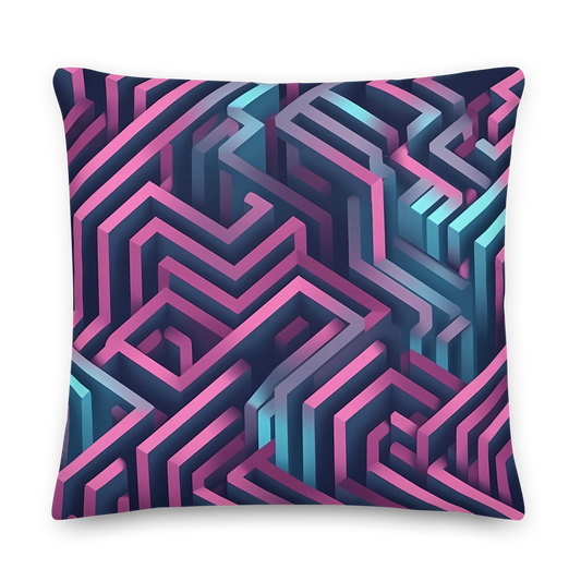 3D Maze Illusion | 3D Patterns | All-Over Print Premium Pillow - #4