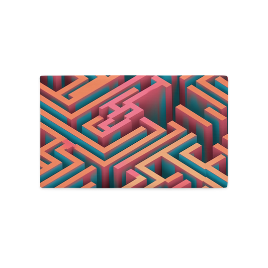 3D Maze Illusion | 3D Patterns | All-Over Print Premium Pillow Case - #1