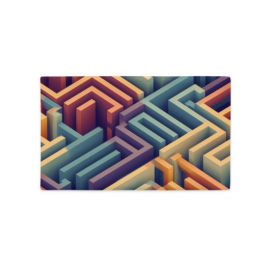 3D Maze Illusion | 3D Patterns | All-Over Print Premium Pillow Case - #3