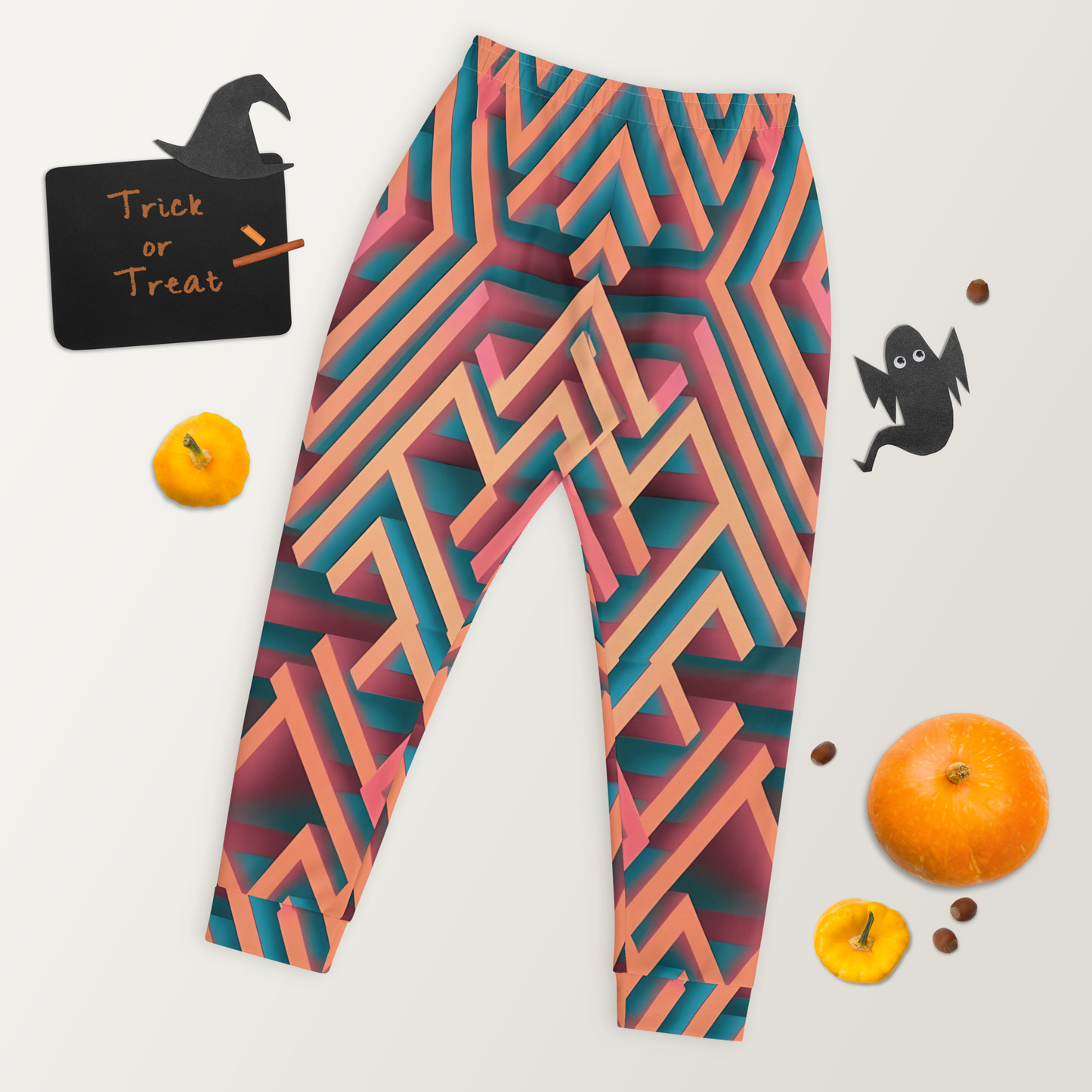 3D Maze Illusion | 3D Patterns | All-Over Print Men's Joggers - #1