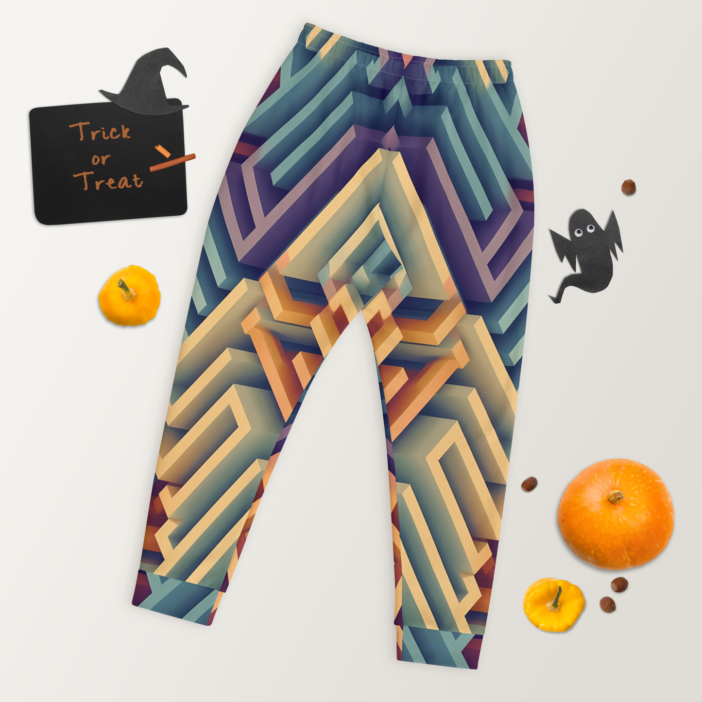 3D Maze Illusion | 3D Patterns | All-Over Print Men's Joggers - #3