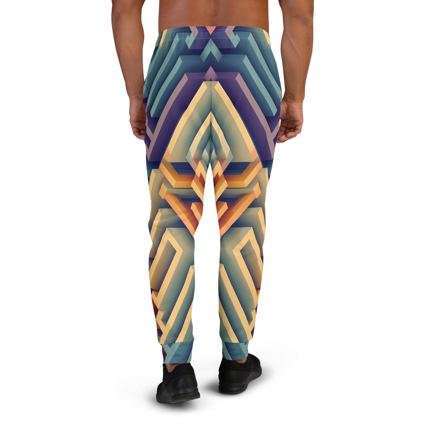 3D Maze Illusion | 3D Patterns | All-Over Print Men's Joggers - #3