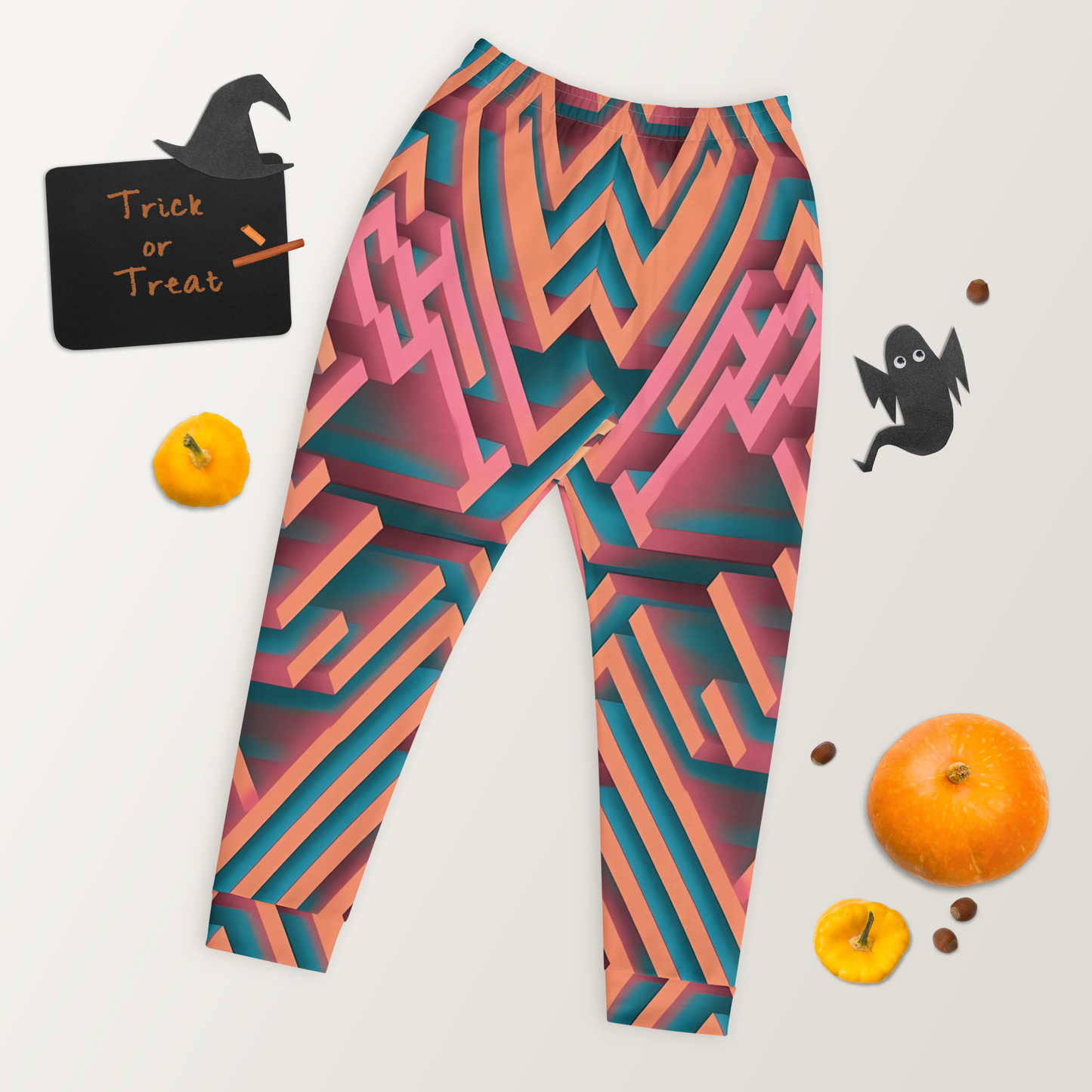 3D Maze Illusion | 3D Patterns | All-Over Print Men's Joggers - #1