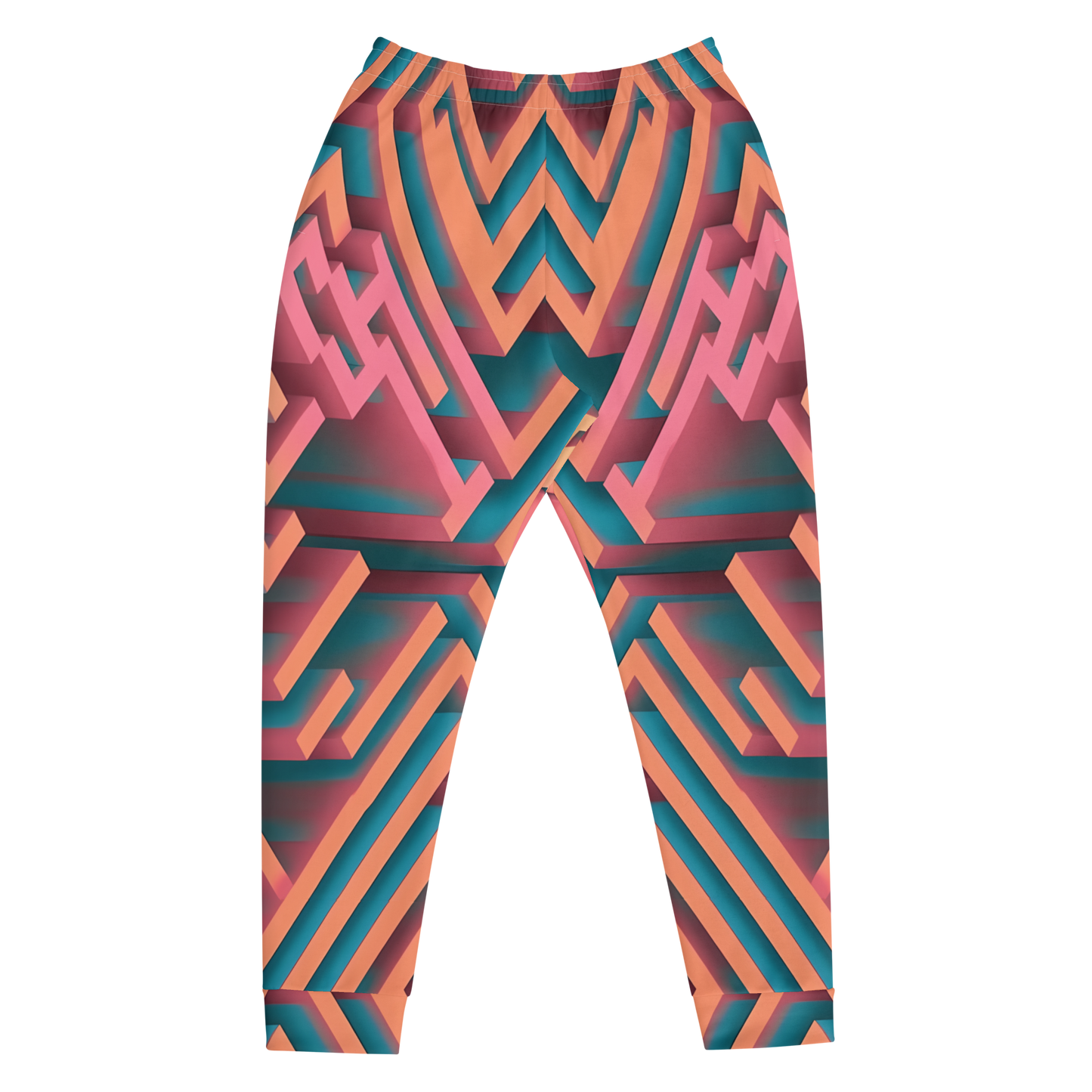 3D Maze Illusion | 3D Patterns | All-Over Print Men's Joggers - #1