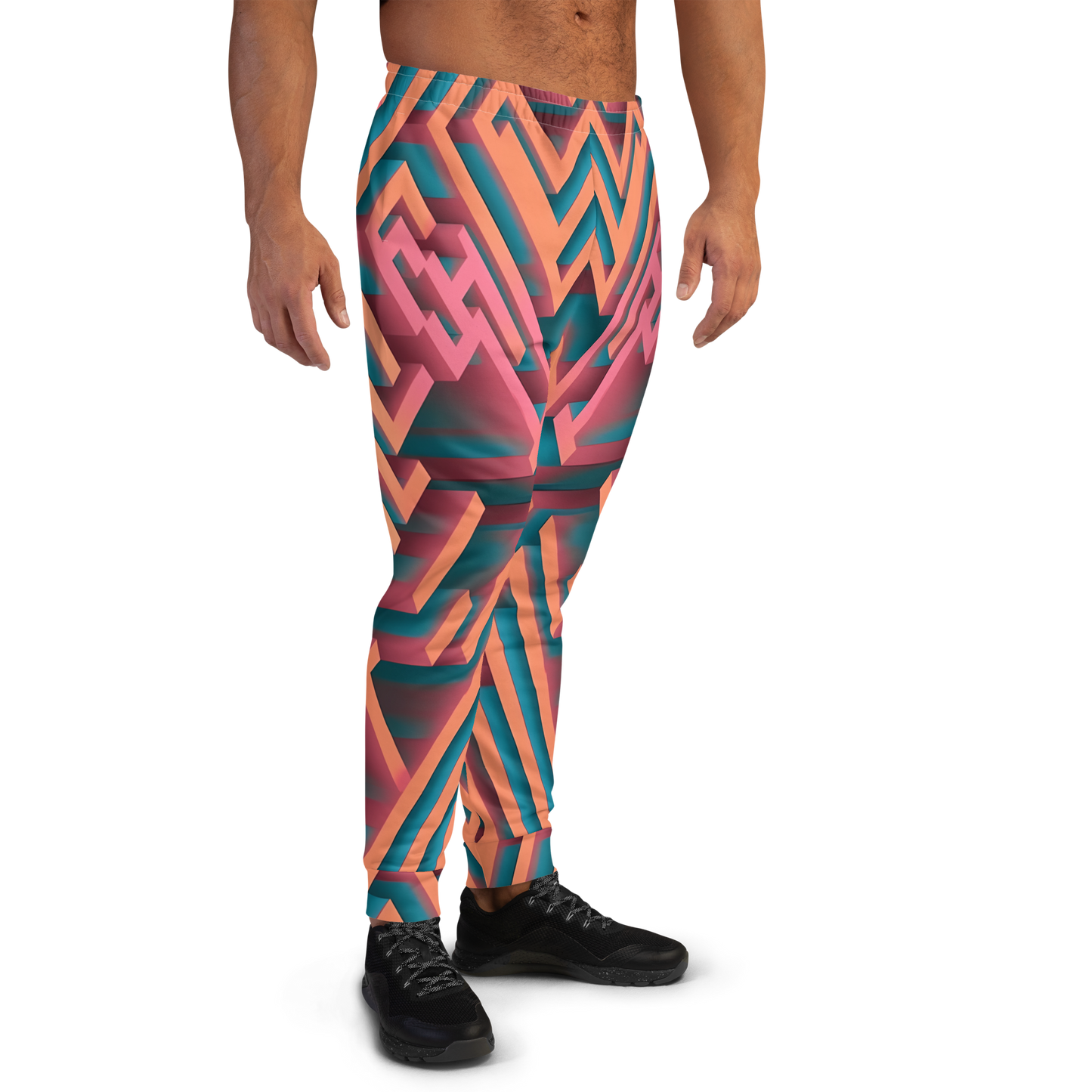 3D Maze Illusion | 3D Patterns | All-Over Print Men's Joggers - #1