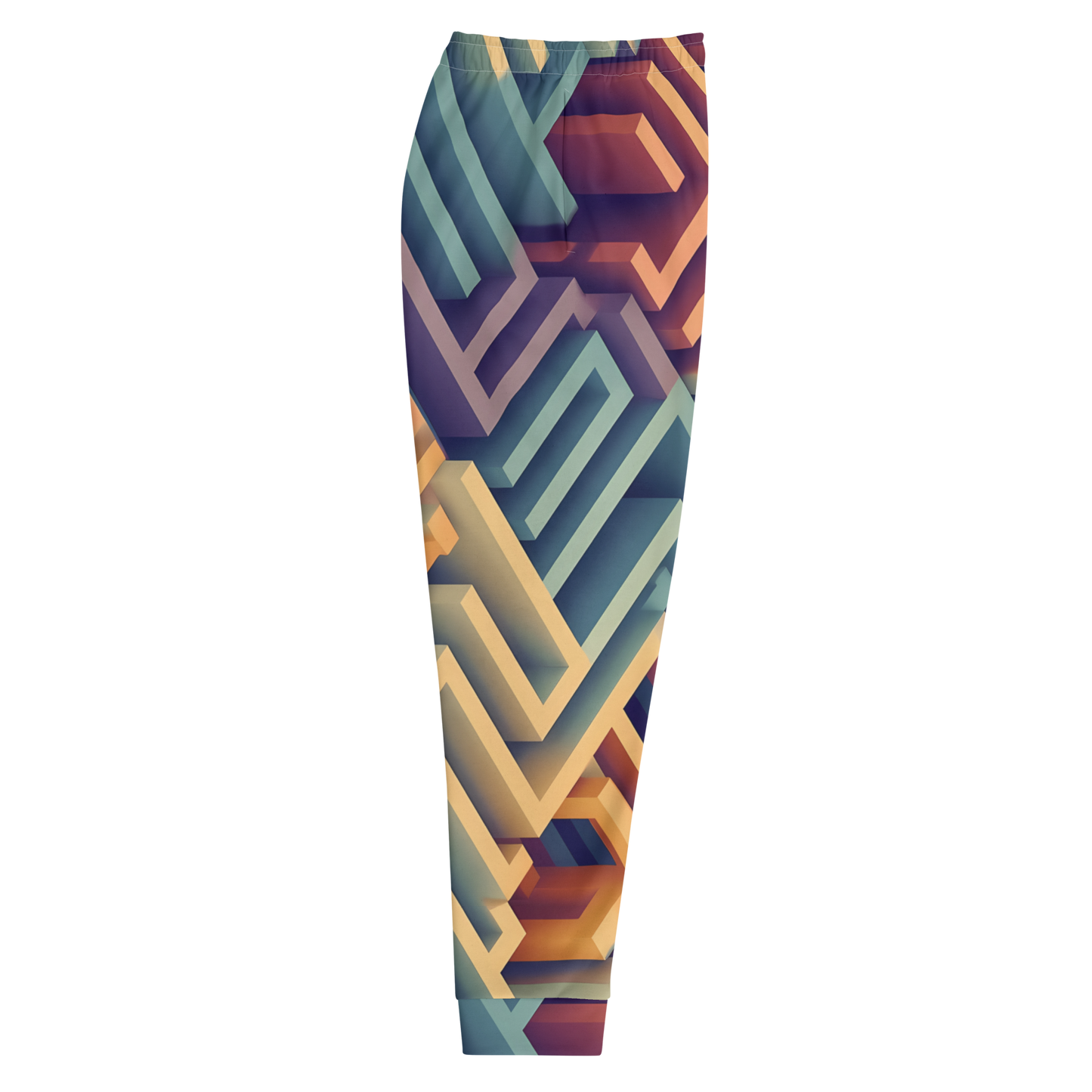 3D Maze Illusion | 3D Patterns | All-Over Print Men's Joggers - #3