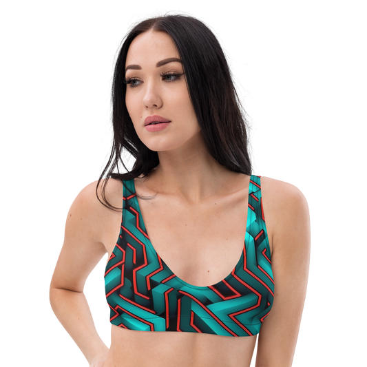 3D Maze Illusion | 3D Patterns | All-Over Print Recycled Padded Bikini Top - #2