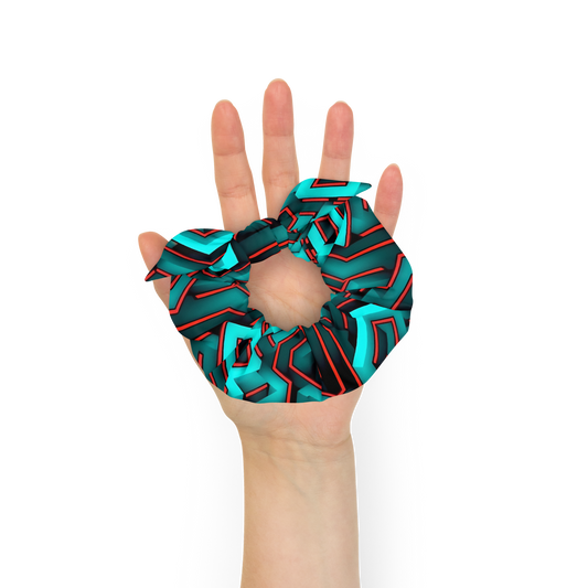 3D Maze Illusion | 3D Patterns | All-Over Print Recycled Scrunchie - #2