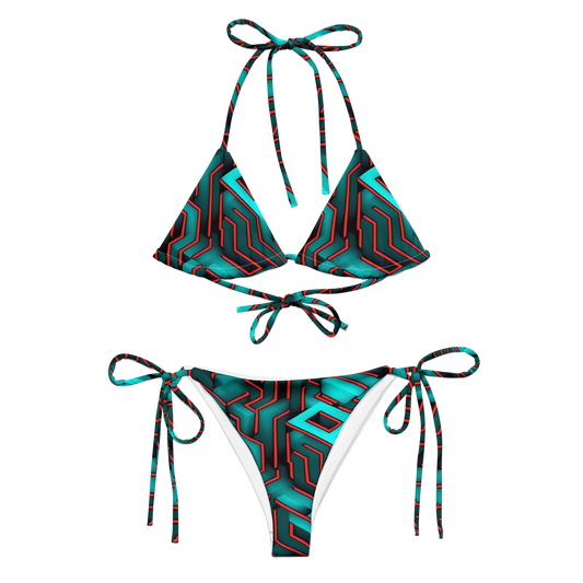 3D Maze Illusion | 3D Patterns | All-Over Print Recycled String Bikini - #2