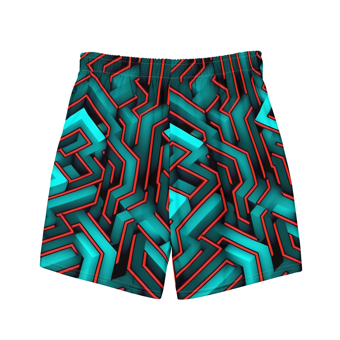 3D Maze Illusion | 3D Patterns | All-Over Print Recycled Swim Trunks - #2