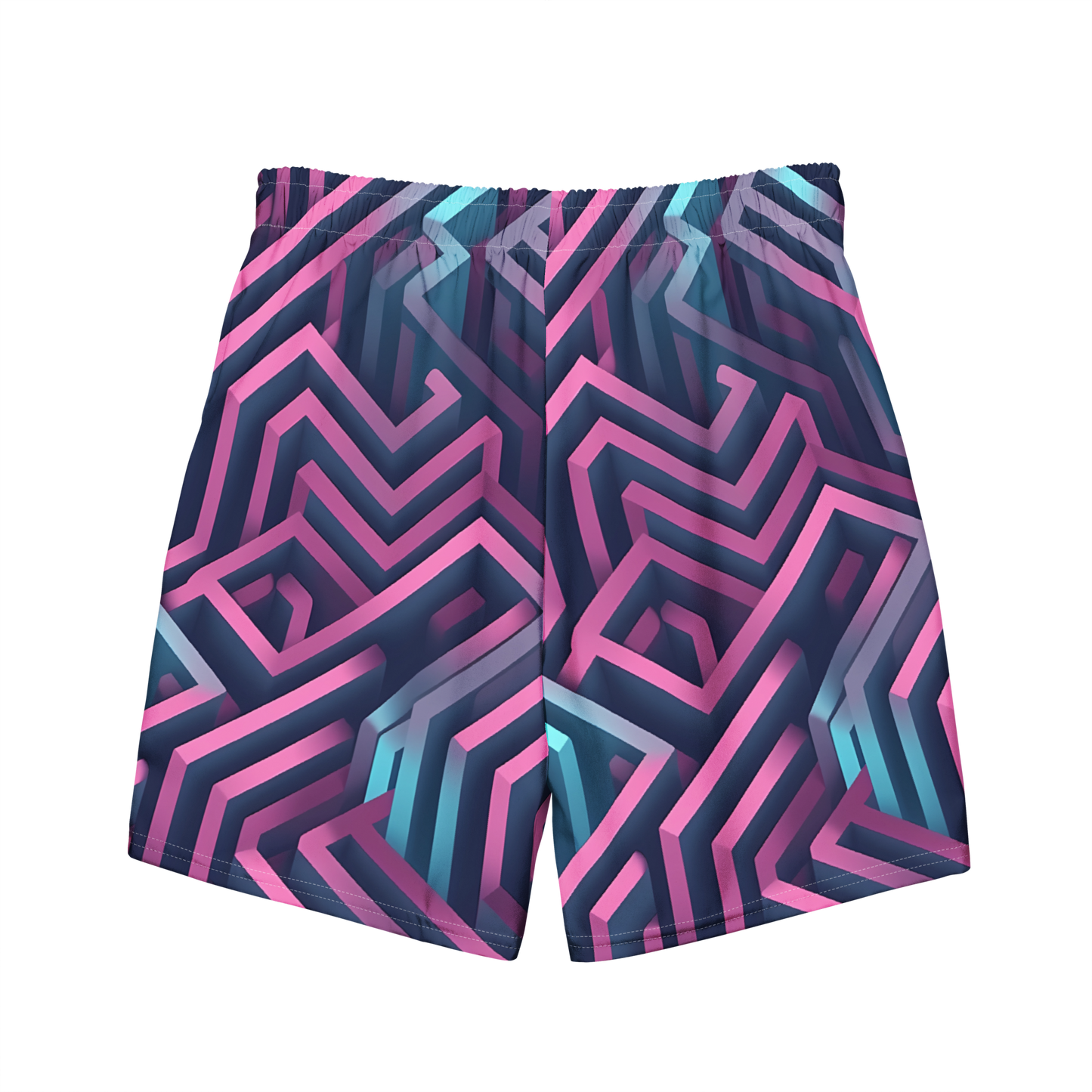 3D Maze Illusion | 3D Patterns | All-Over Print Recycled Swim Trunks - #4