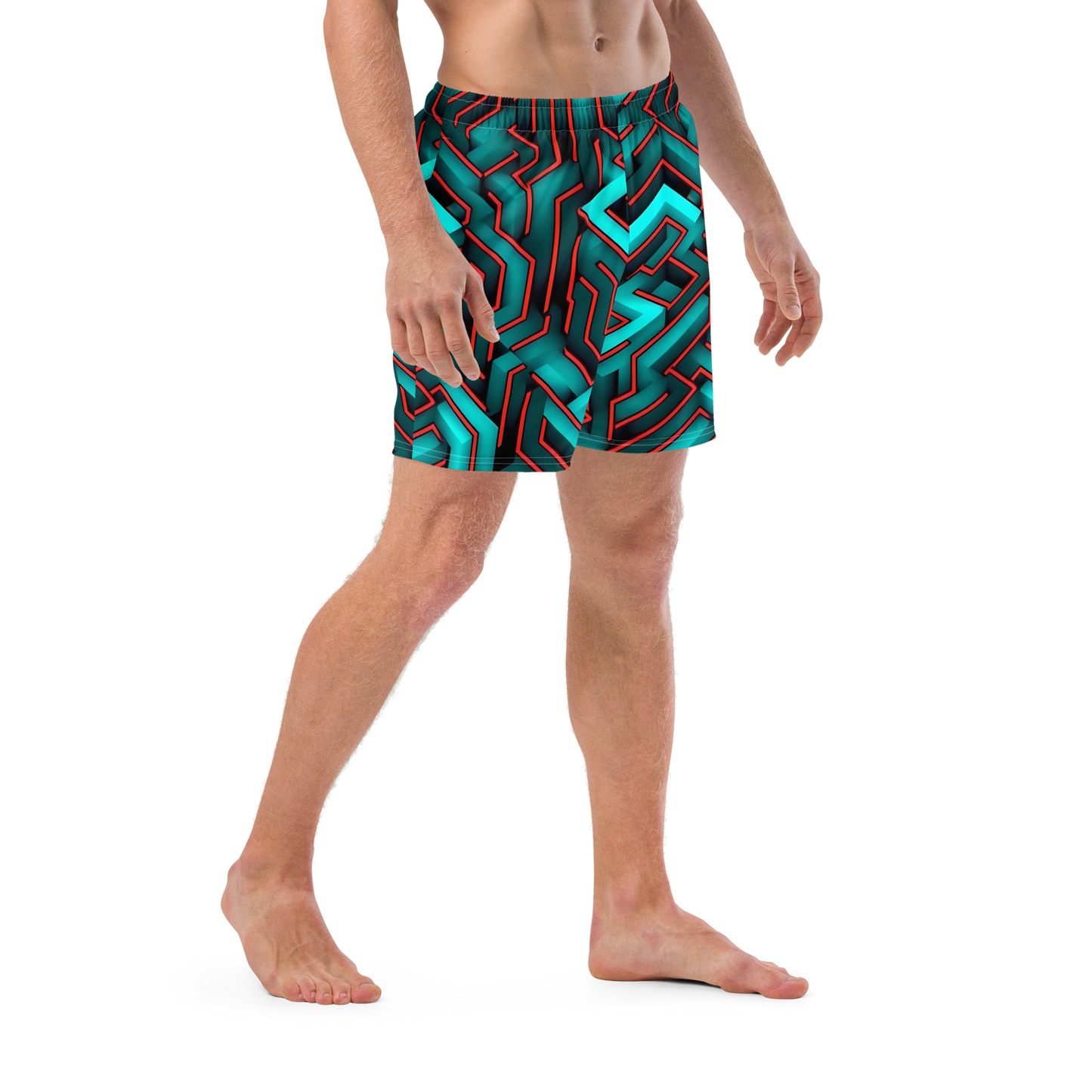 3D Maze Illusion | 3D Patterns | All-Over Print Recycled Swim Trunks - #2