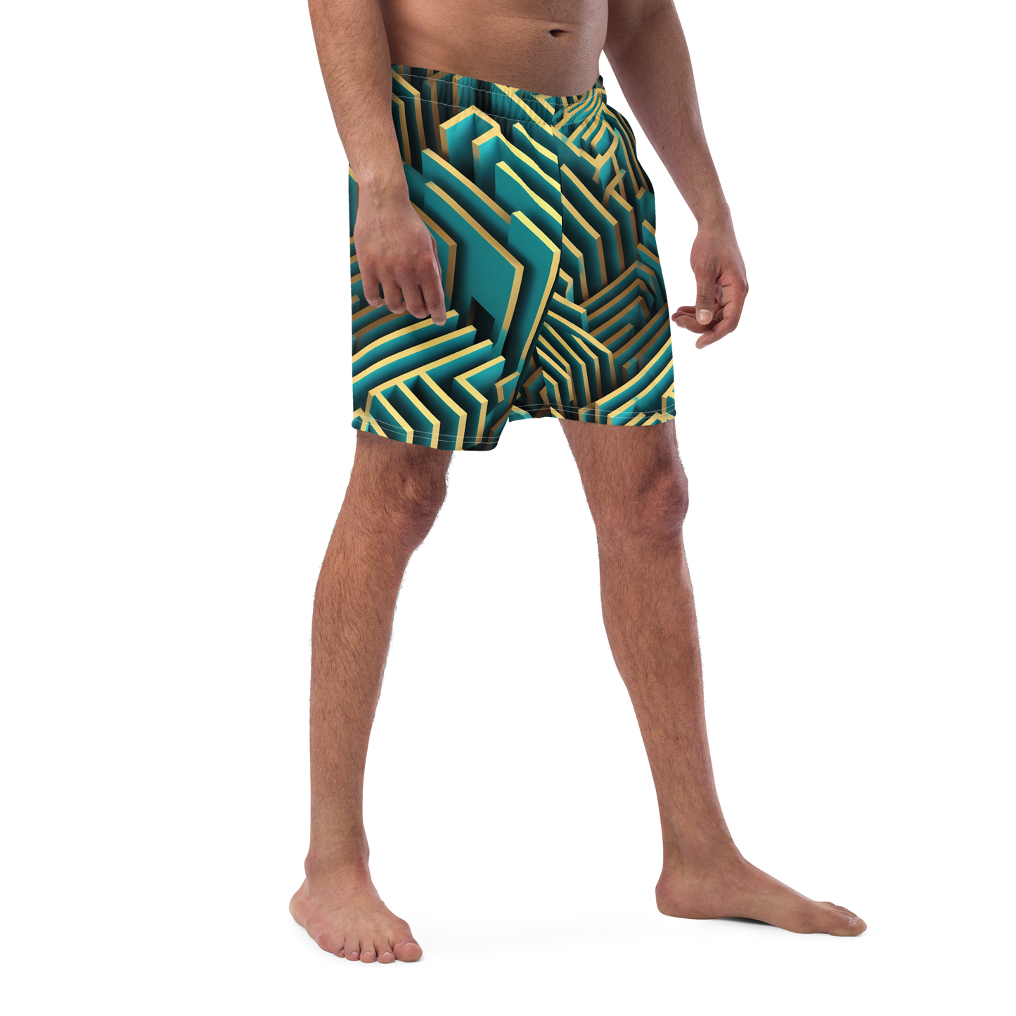 3D Maze Illusion | 3D Patterns | All-Over Print Recycled Swim Trunks - #5