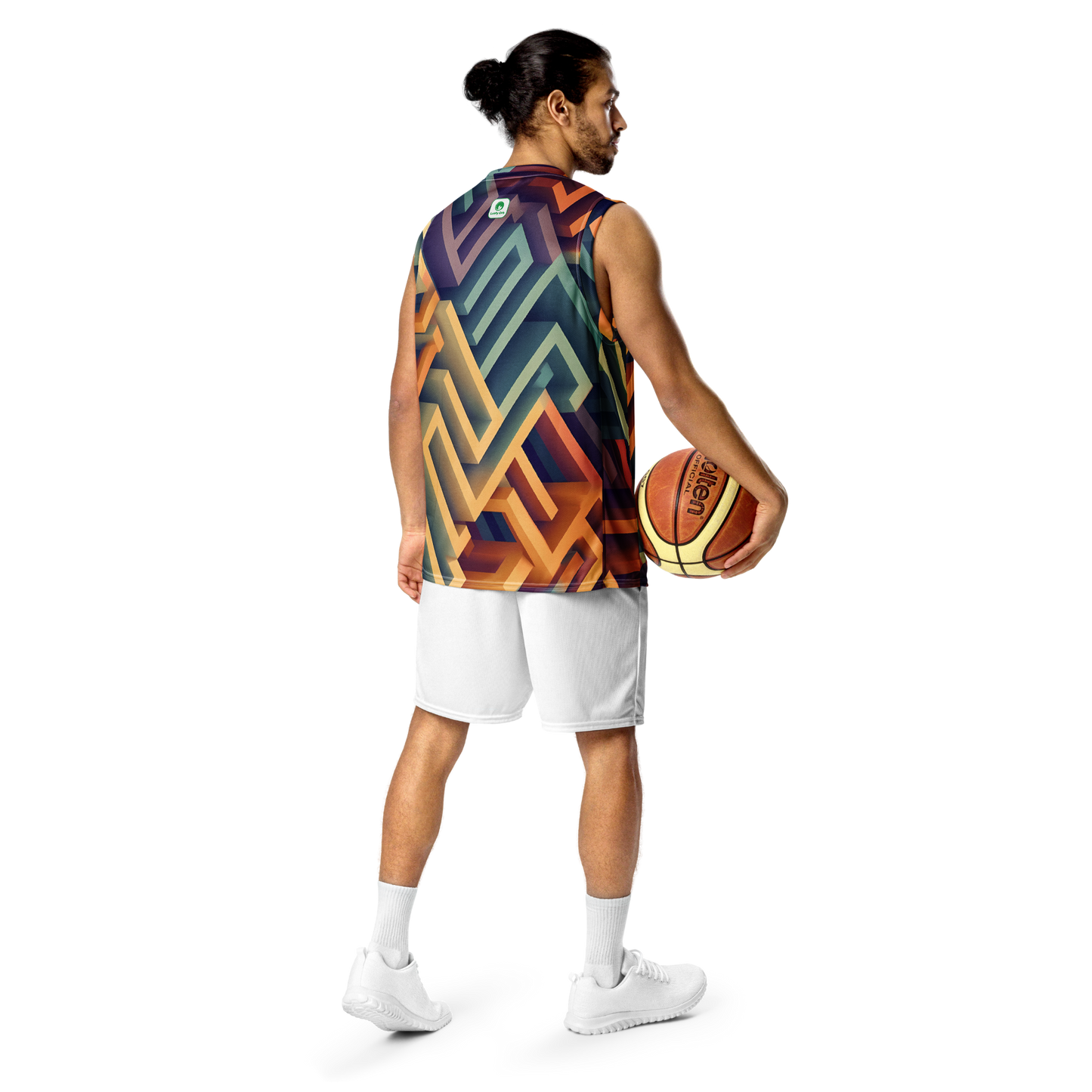 3D Maze Illusion | 3D Patterns | All-Over Print Recycled Unisex Basketball Jersey - #3