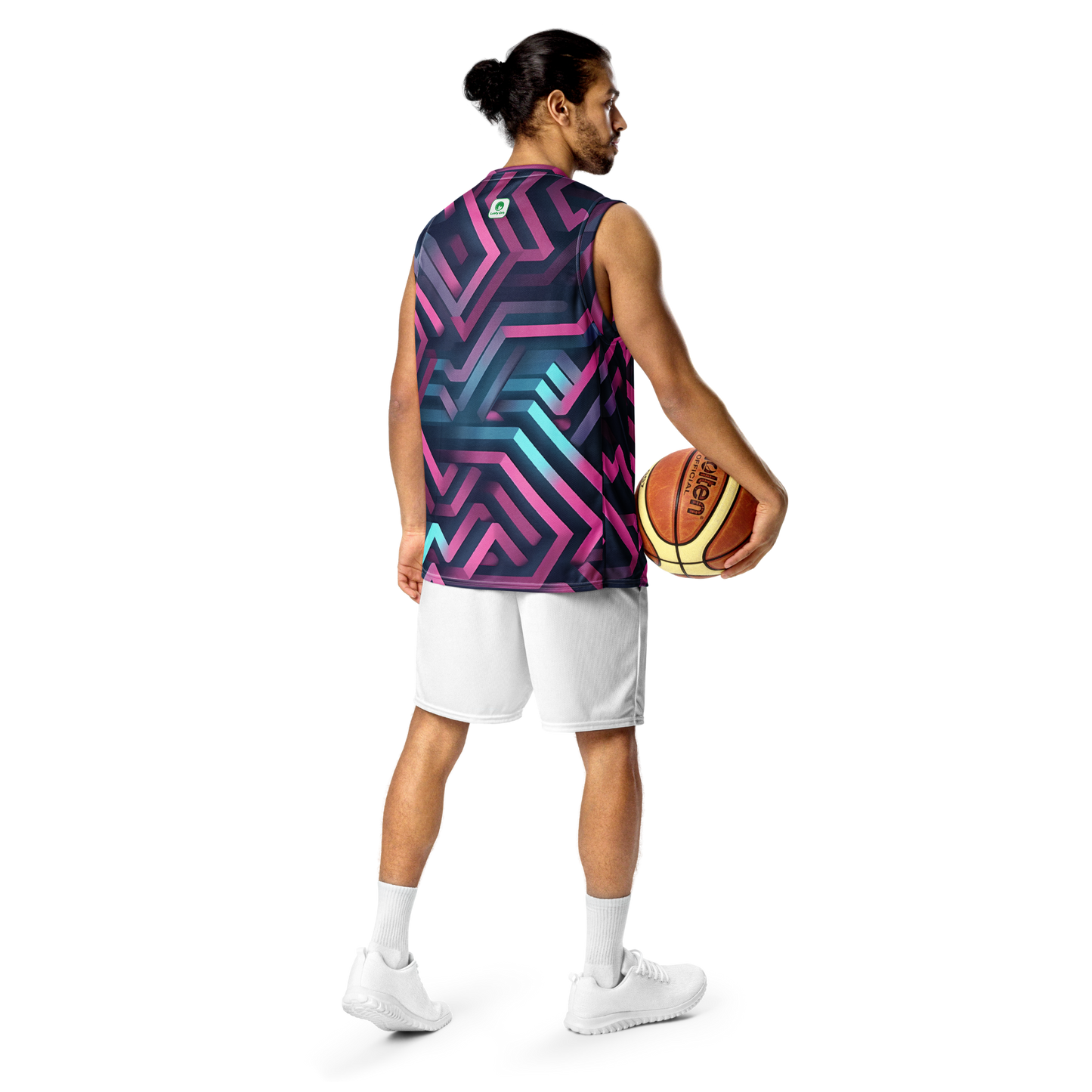 3D Maze Illusion | 3D Patterns | All-Over Print Recycled Unisex Basketball Jersey - #4