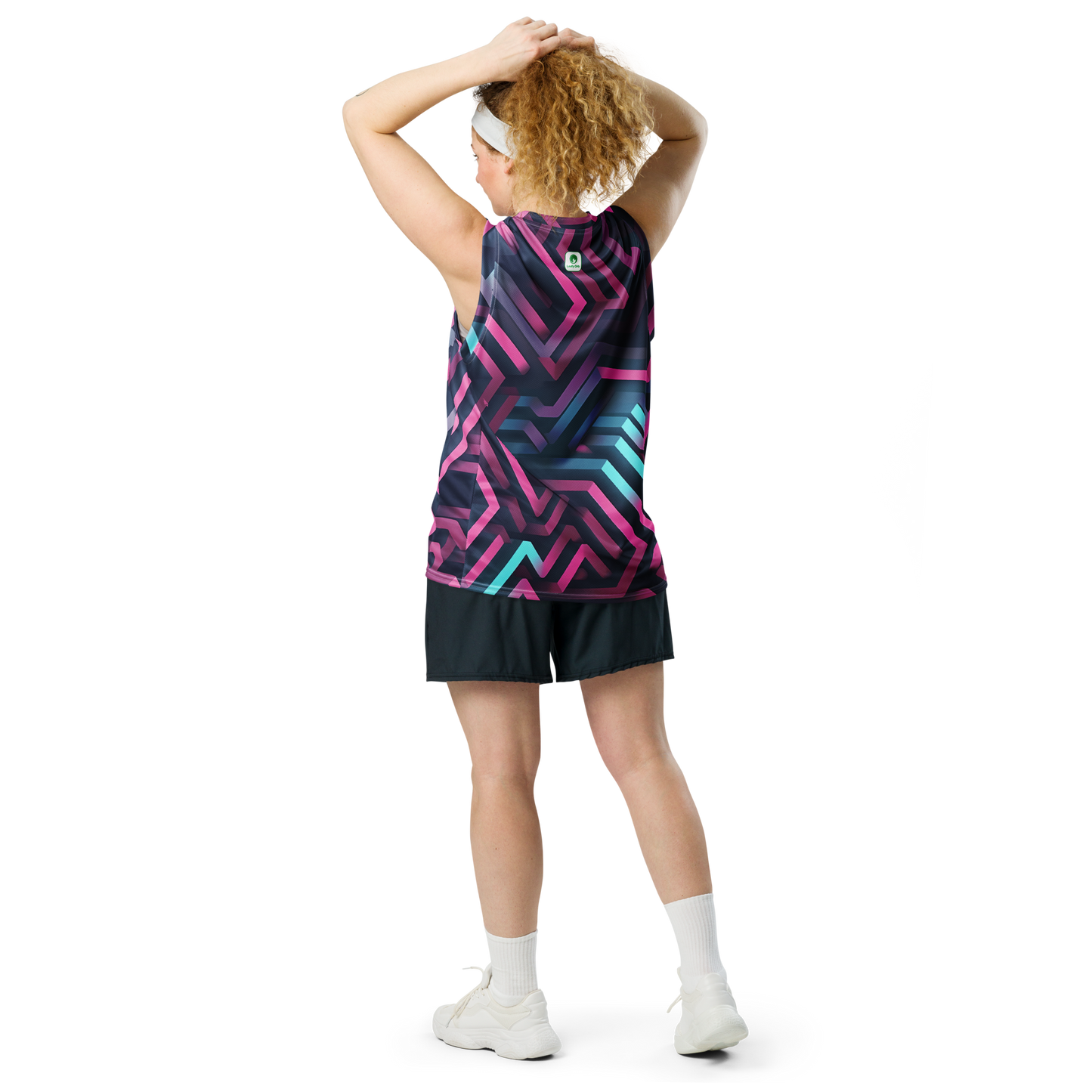 3D Maze Illusion | 3D Patterns | All-Over Print Recycled Unisex Basketball Jersey - #4