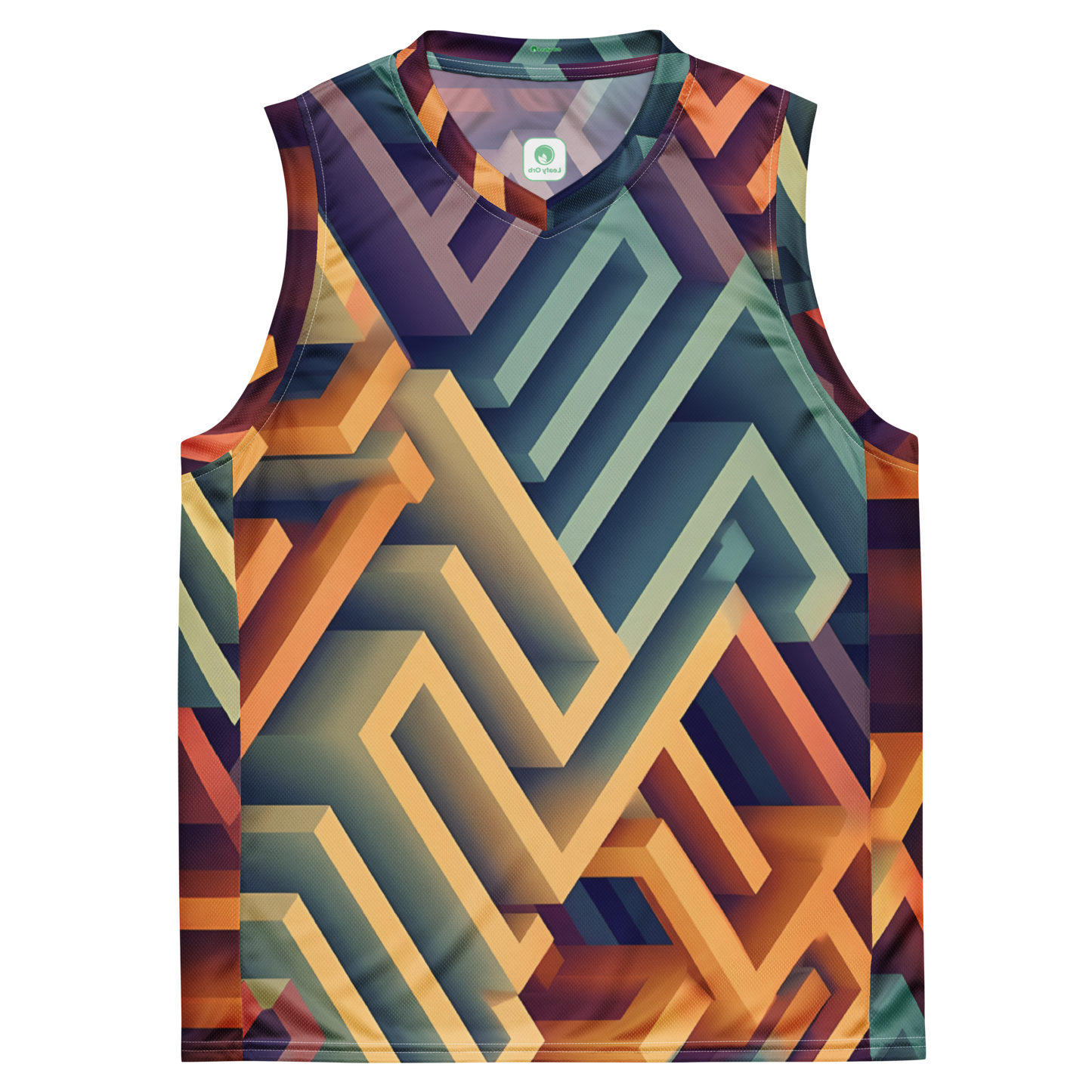 3D Maze Illusion | 3D Patterns | All-Over Print Recycled Unisex Basketball Jersey - #3