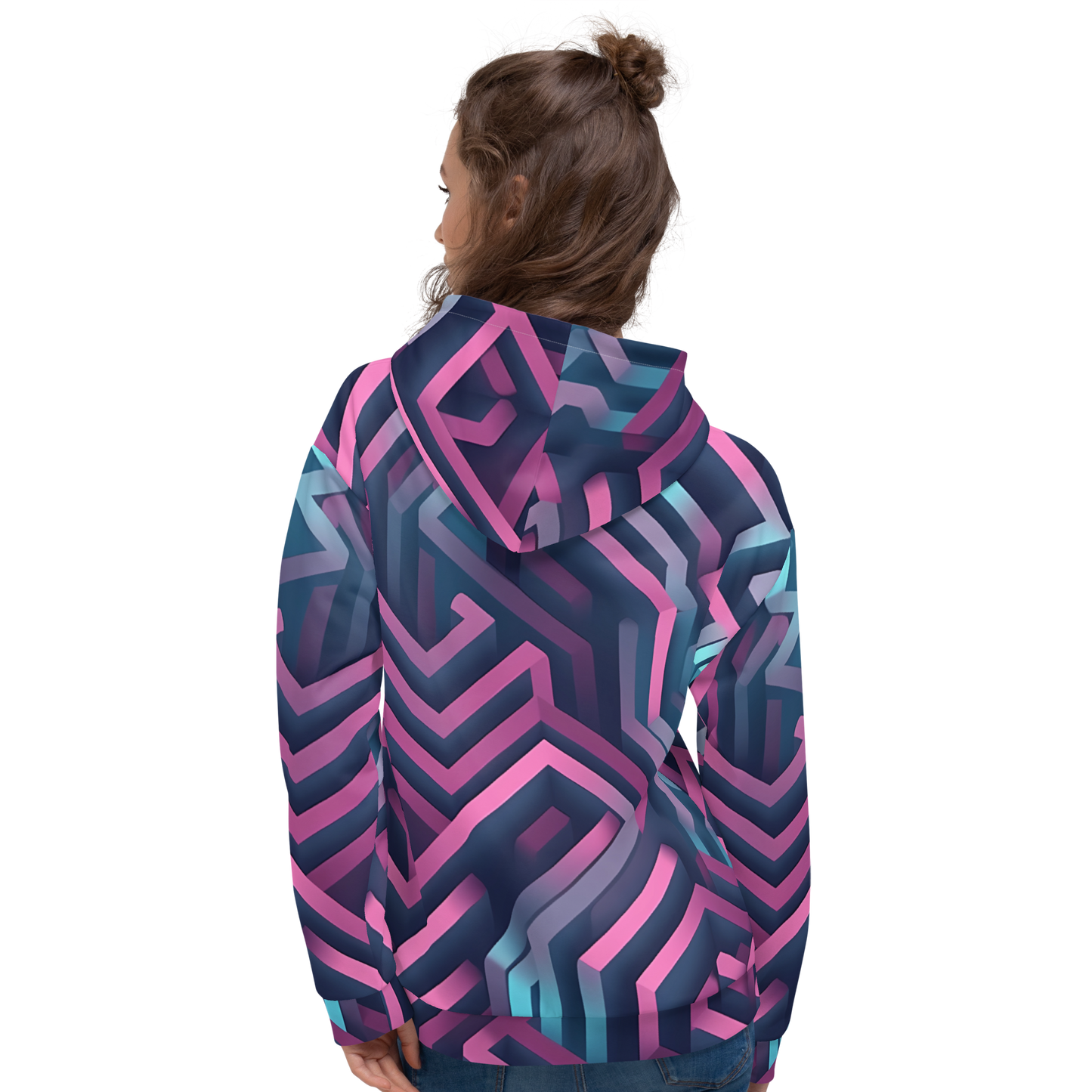 3D Maze Illusion | 3D Patterns | All-Over Print Unisex Hoodie - #4