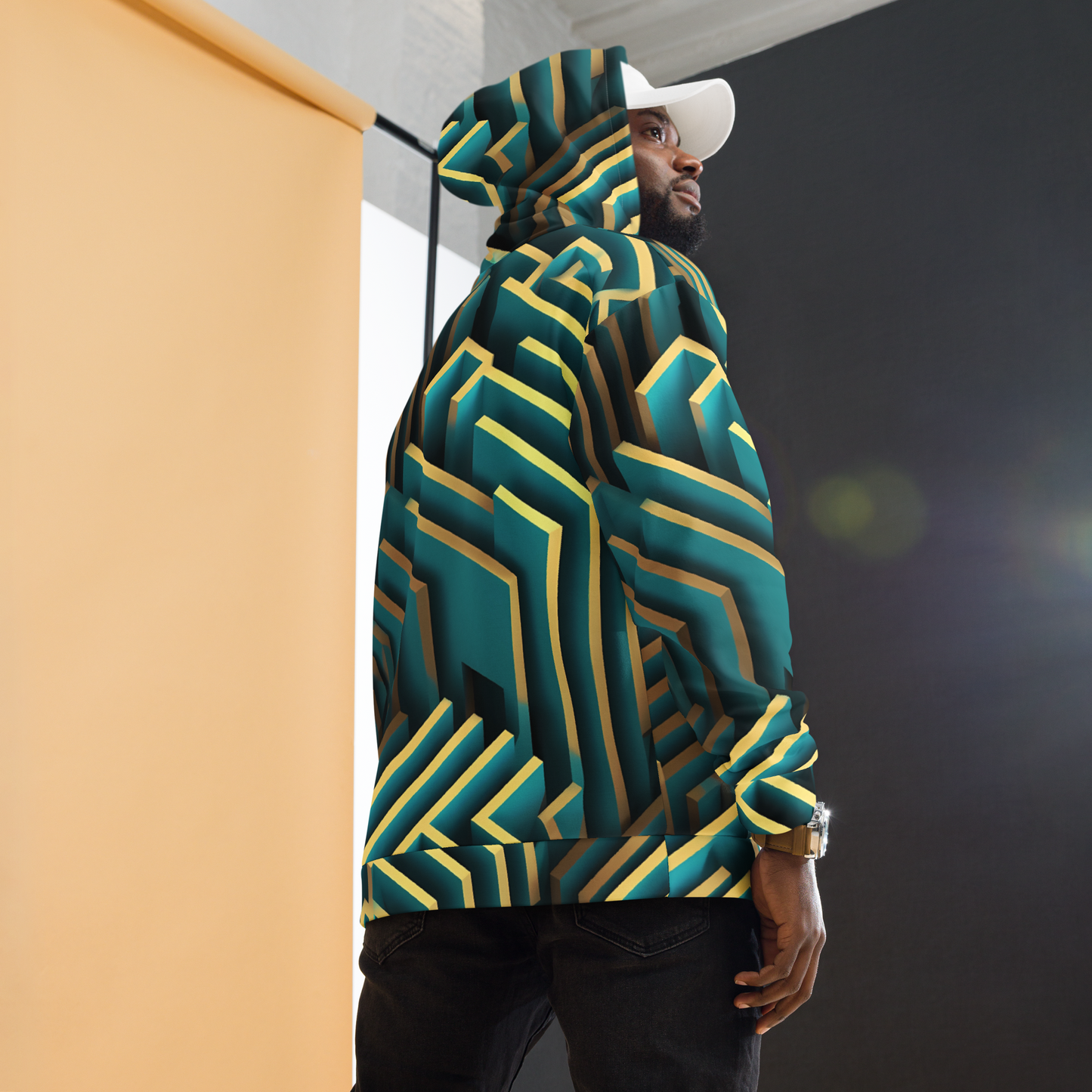 3D Maze Illusion | 3D Patterns | All-Over Print Unisex Hoodie - #5