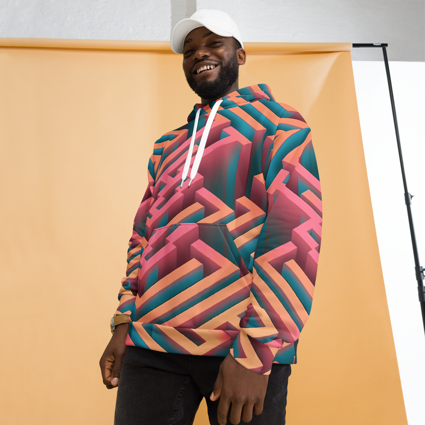 3D Maze Illusion | 3D Patterns | All-Over Print Unisex Hoodie - #1