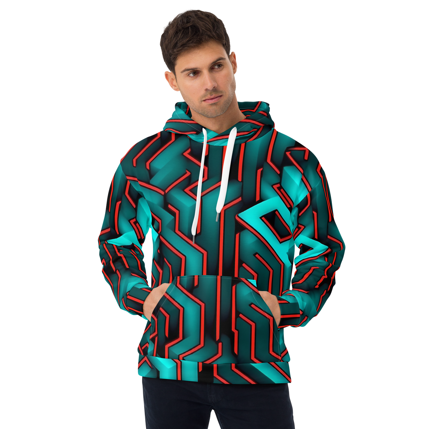 3D Maze Illusion | 3D Patterns | All-Over Print Unisex Hoodie - #2