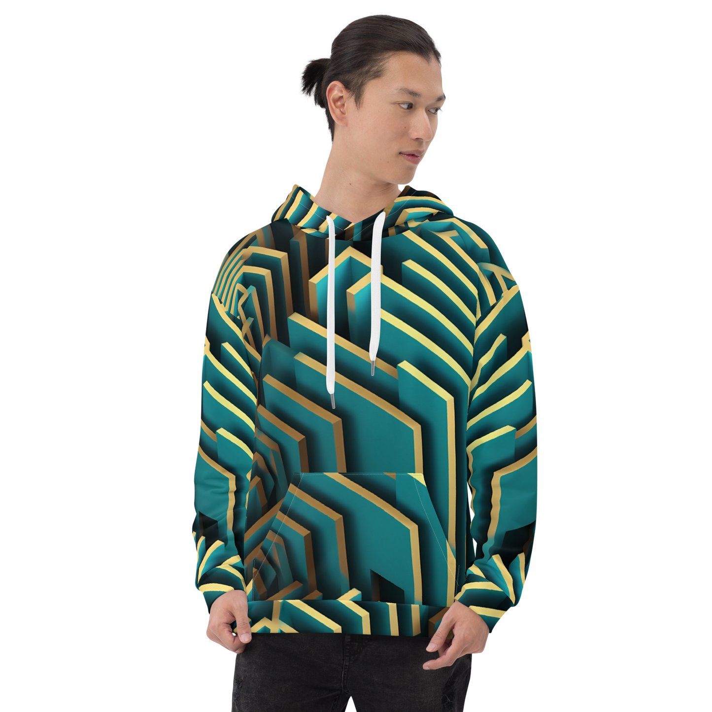 3D Maze Illusion | 3D Patterns | All-Over Print Unisex Hoodie - #5