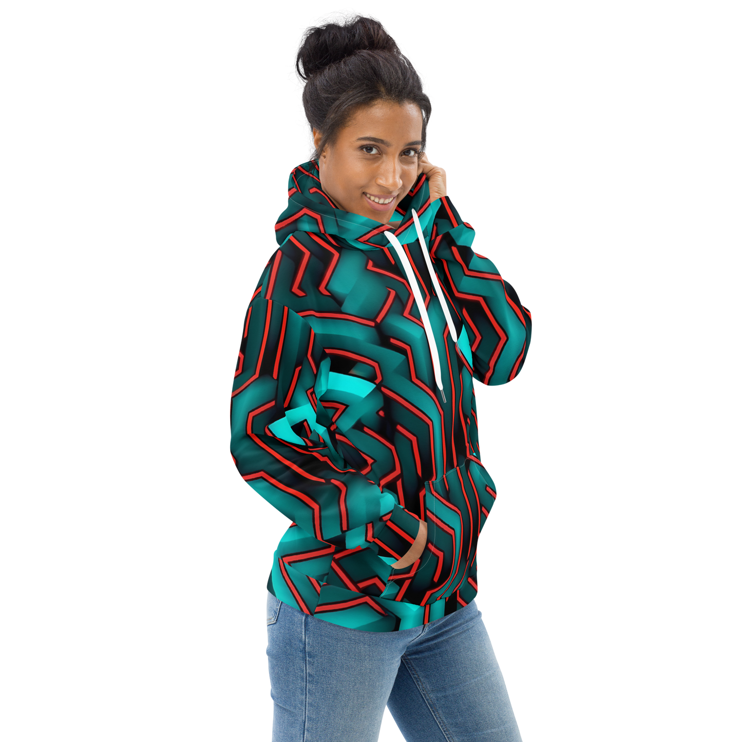 3D Maze Illusion | 3D Patterns | All-Over Print Unisex Hoodie - #2