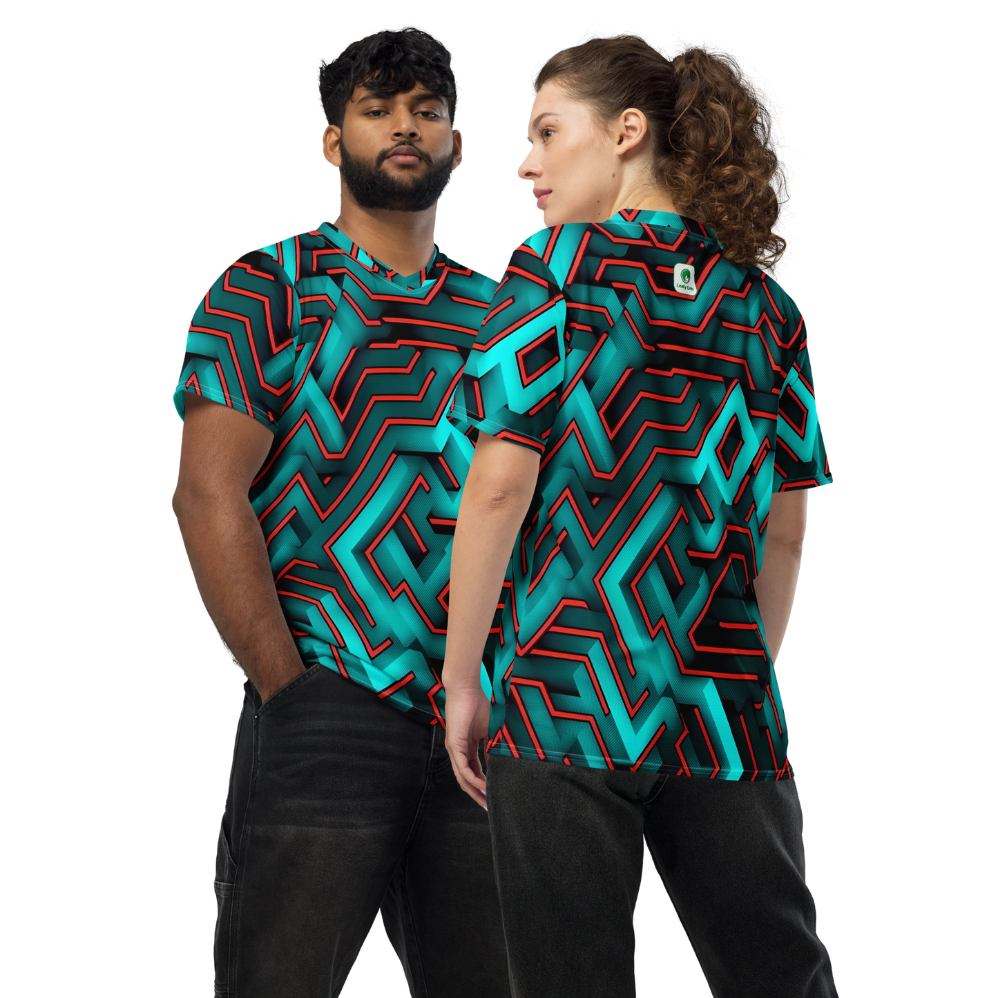 3D Maze Illusion | 3D Patterns | All-Over Print Recycled Unisex Sports Jersey - #2