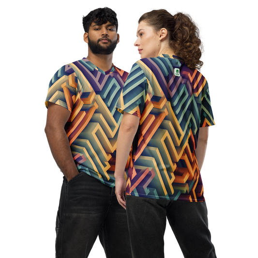 3D Maze Illusion | 3D Patterns | All-Over Print Recycled Unisex Sports Jersey - #3