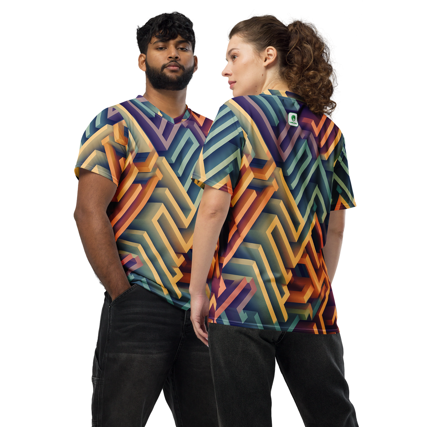 3D Maze Illusion | 3D Patterns | All-Over Print Recycled Unisex Sports Jersey - #3