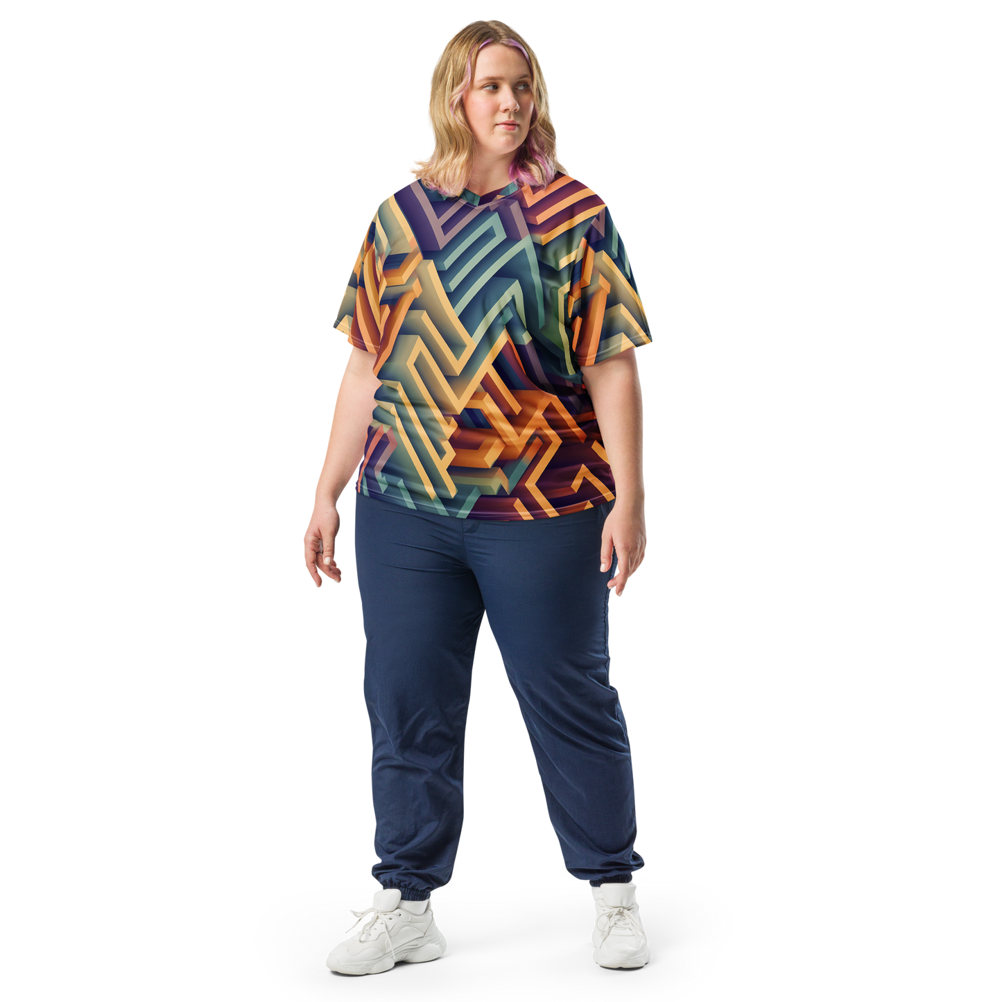 3D Maze Illusion | 3D Patterns | All-Over Print Recycled Unisex Sports Jersey - #3