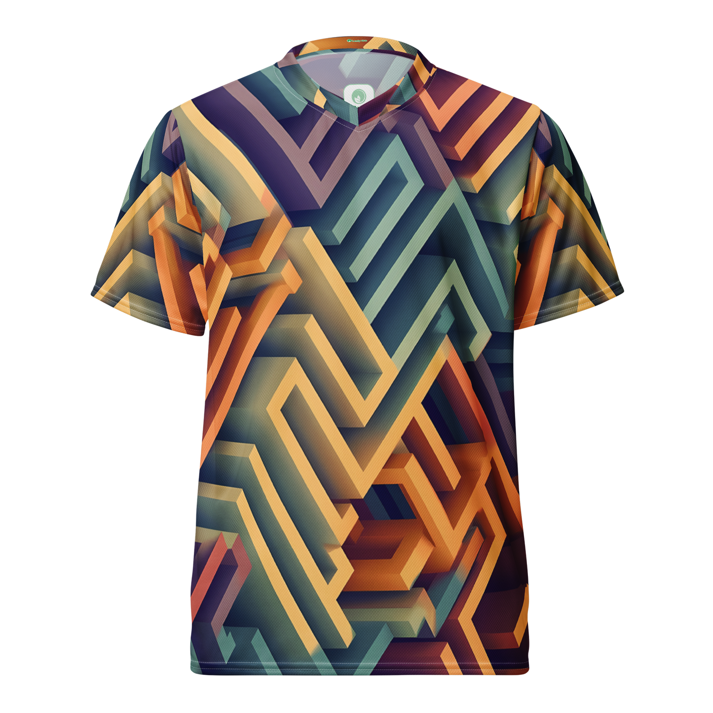 3D Maze Illusion | 3D Patterns | All-Over Print Recycled Unisex Sports Jersey - #3