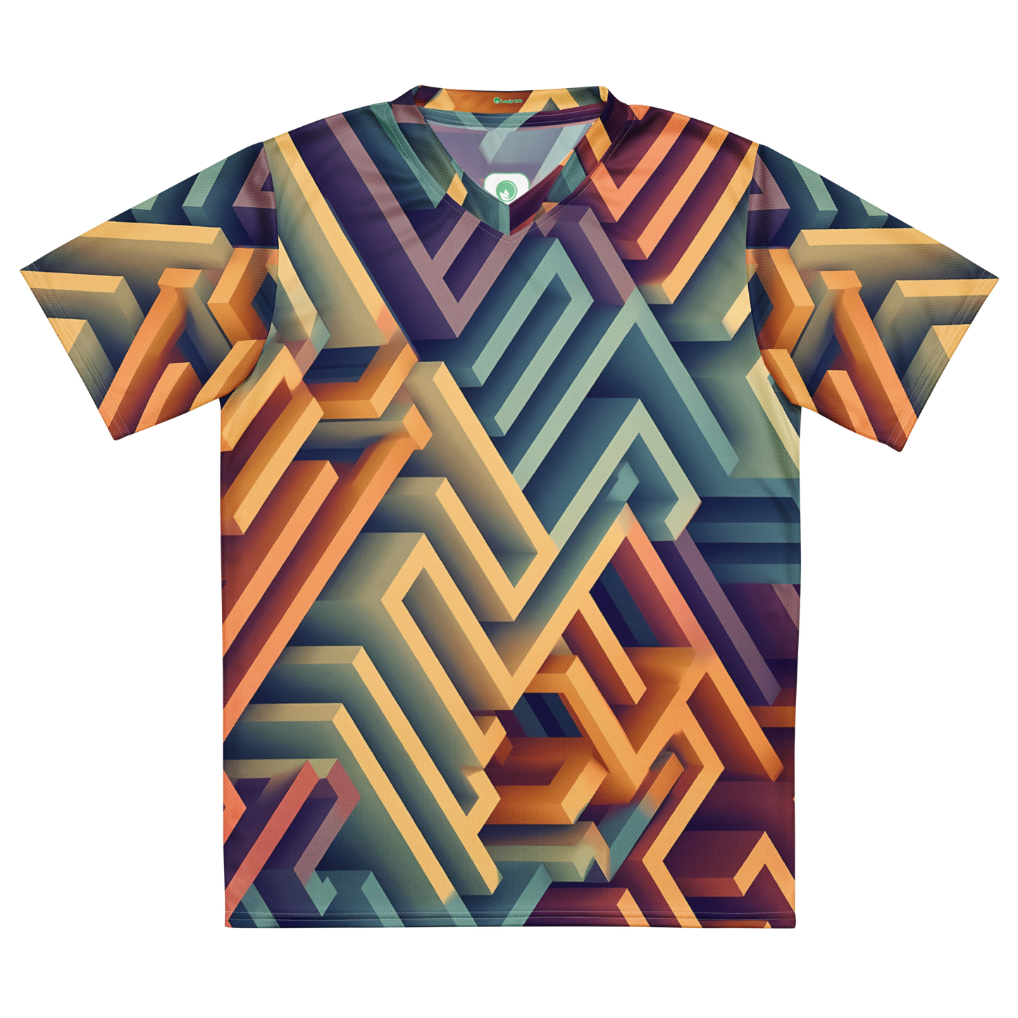 3D Maze Illusion | 3D Patterns | All-Over Print Recycled Unisex Sports Jersey - #3