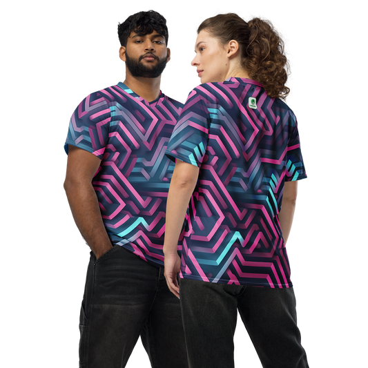 3D Maze Illusion | 3D Patterns | All-Over Print Recycled Unisex Sports Jersey - #4
