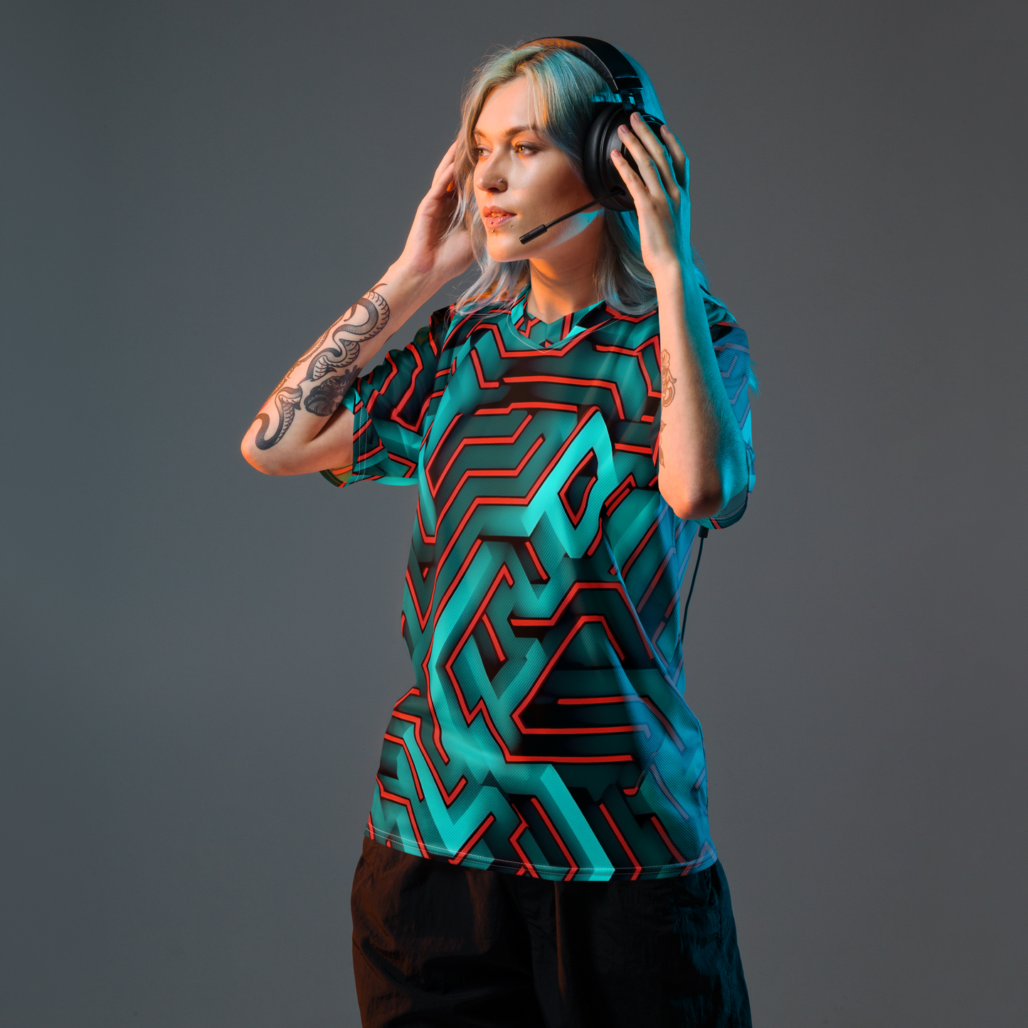 3D Maze Illusion | 3D Patterns | All-Over Print Recycled Unisex Sports Jersey - #2