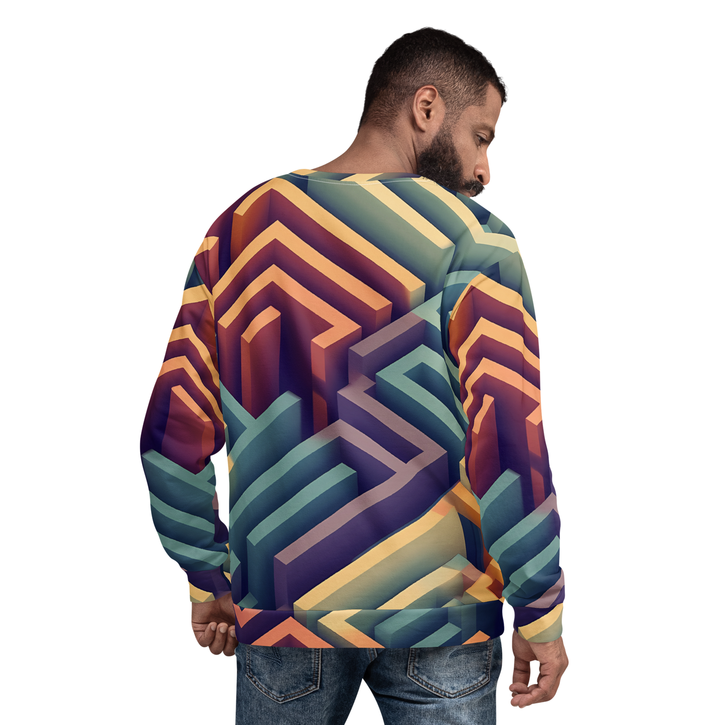 3D Maze Illusion | 3D Patterns | All-Over Print Unisex Sweatshirt - #3