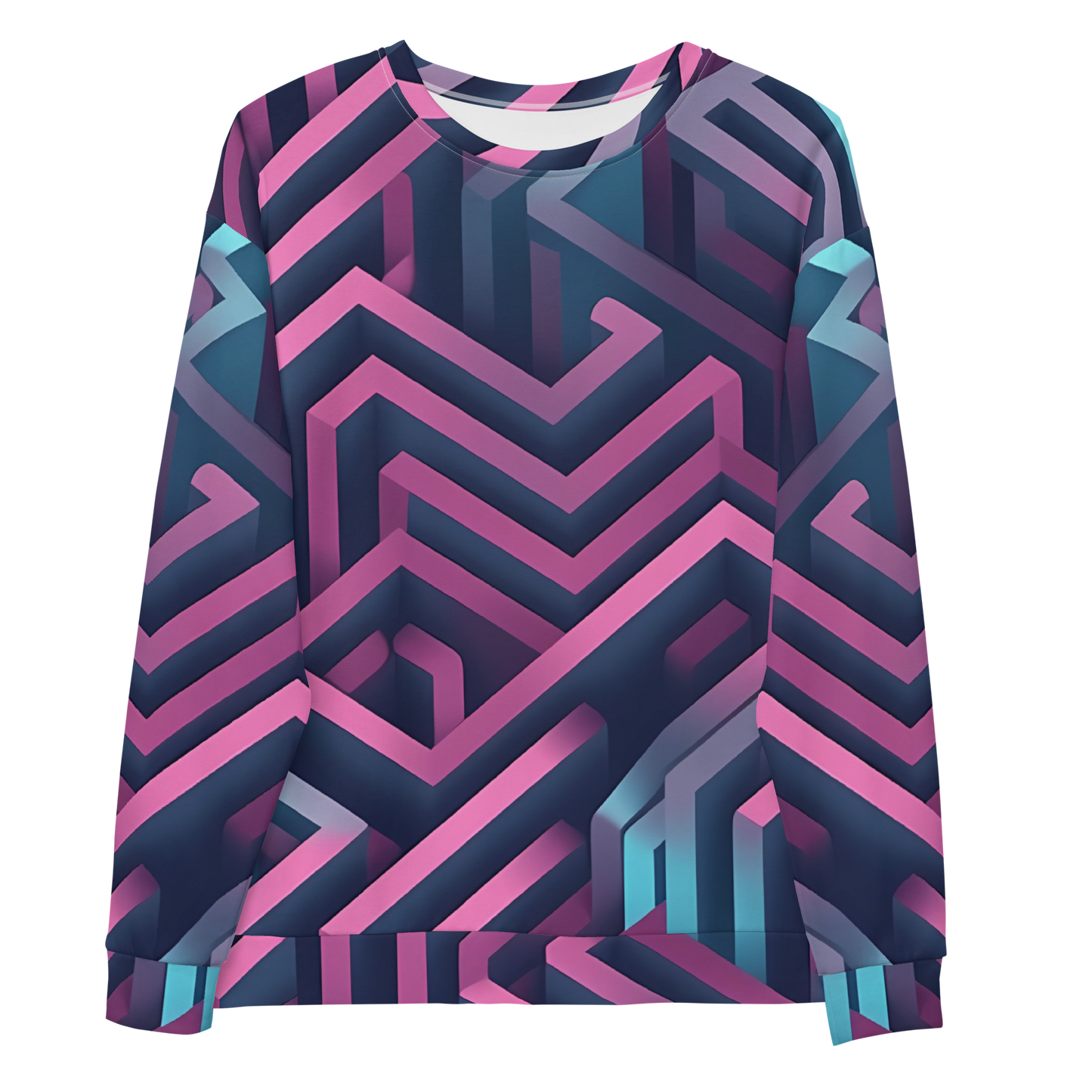 3D Maze Illusion | 3D Patterns | All-Over Print Unisex Sweatshirt - #4