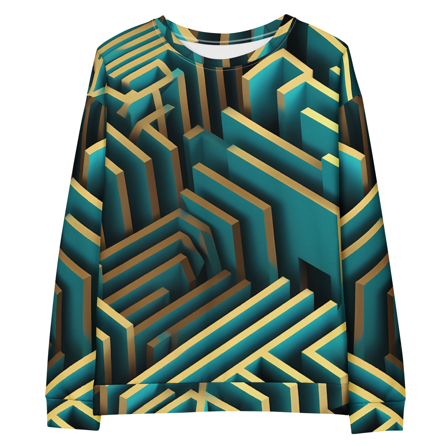 3D Maze Illusion | 3D Patterns | All-Over Print Unisex Sweatshirt - #5