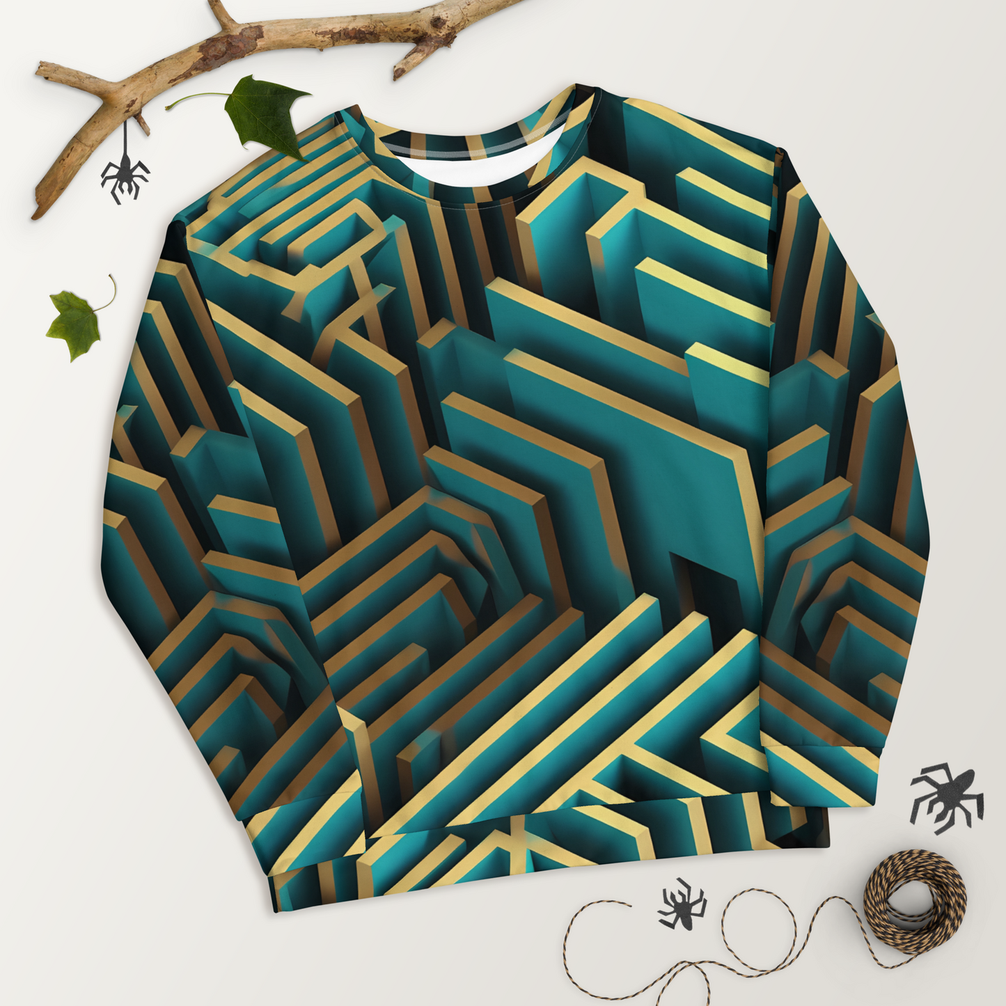 3D Maze Illusion | 3D Patterns | All-Over Print Unisex Sweatshirt - #5