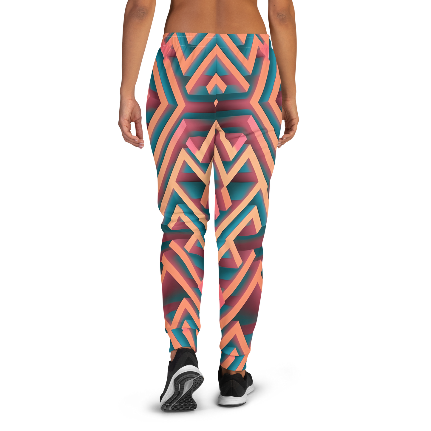 3D Maze Illusion | 3D Patterns | All-Over Print Women's Joggers - #1