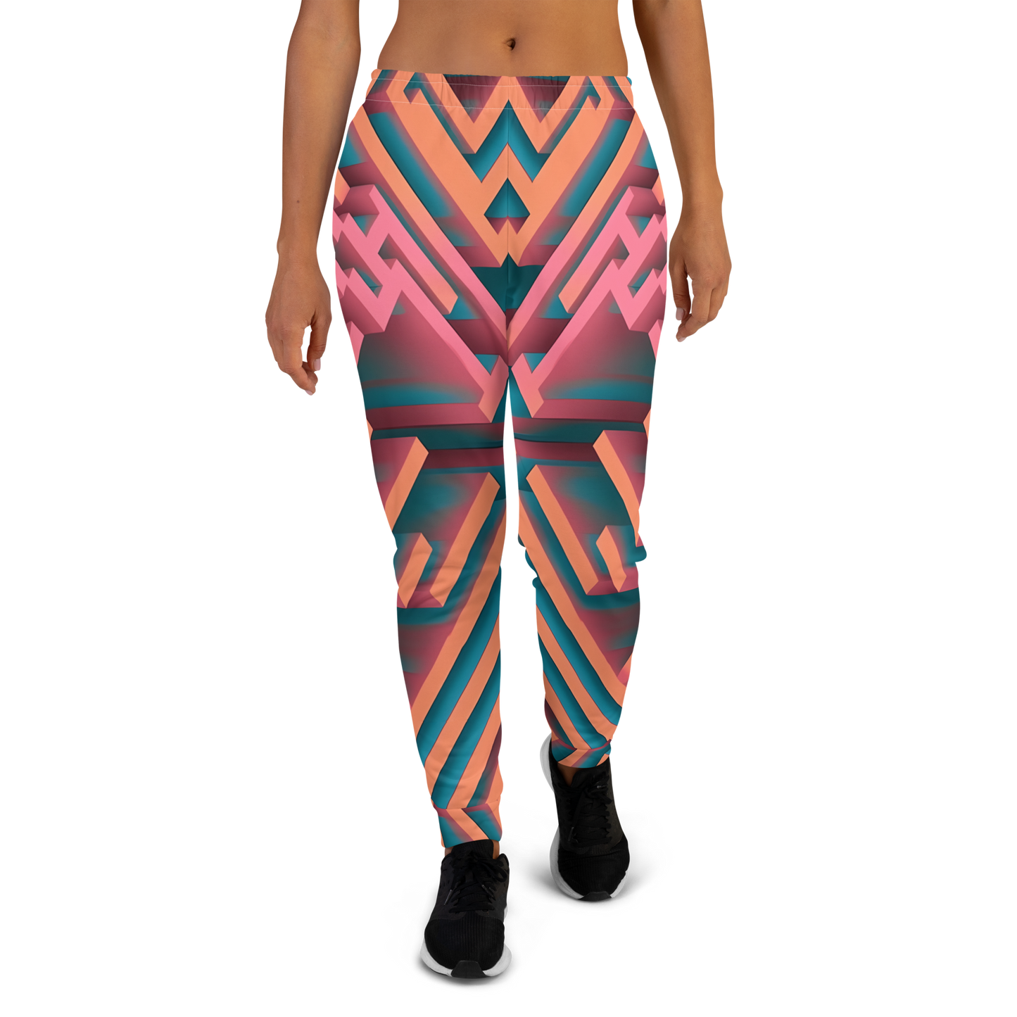 3D Maze Illusion | 3D Patterns | All-Over Print Women's Joggers - #1