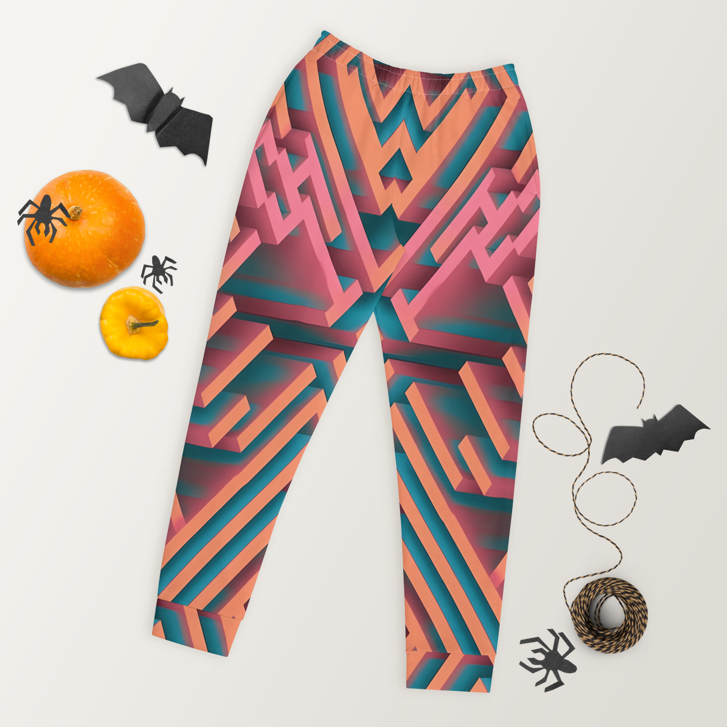 3D Maze Illusion | 3D Patterns | All-Over Print Women's Joggers - #1